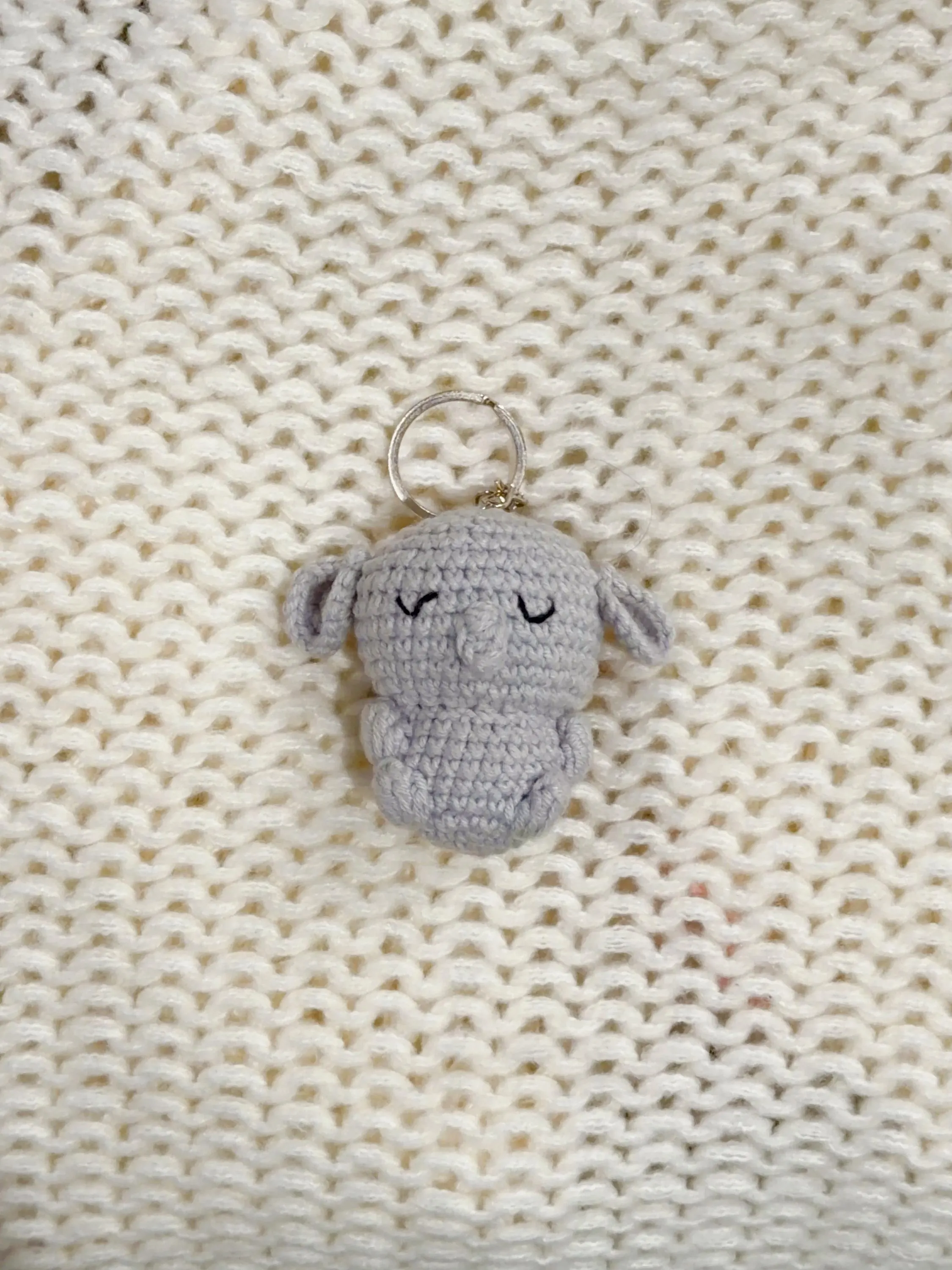 Handmade Crochet Elephant Keychain, product photo 9