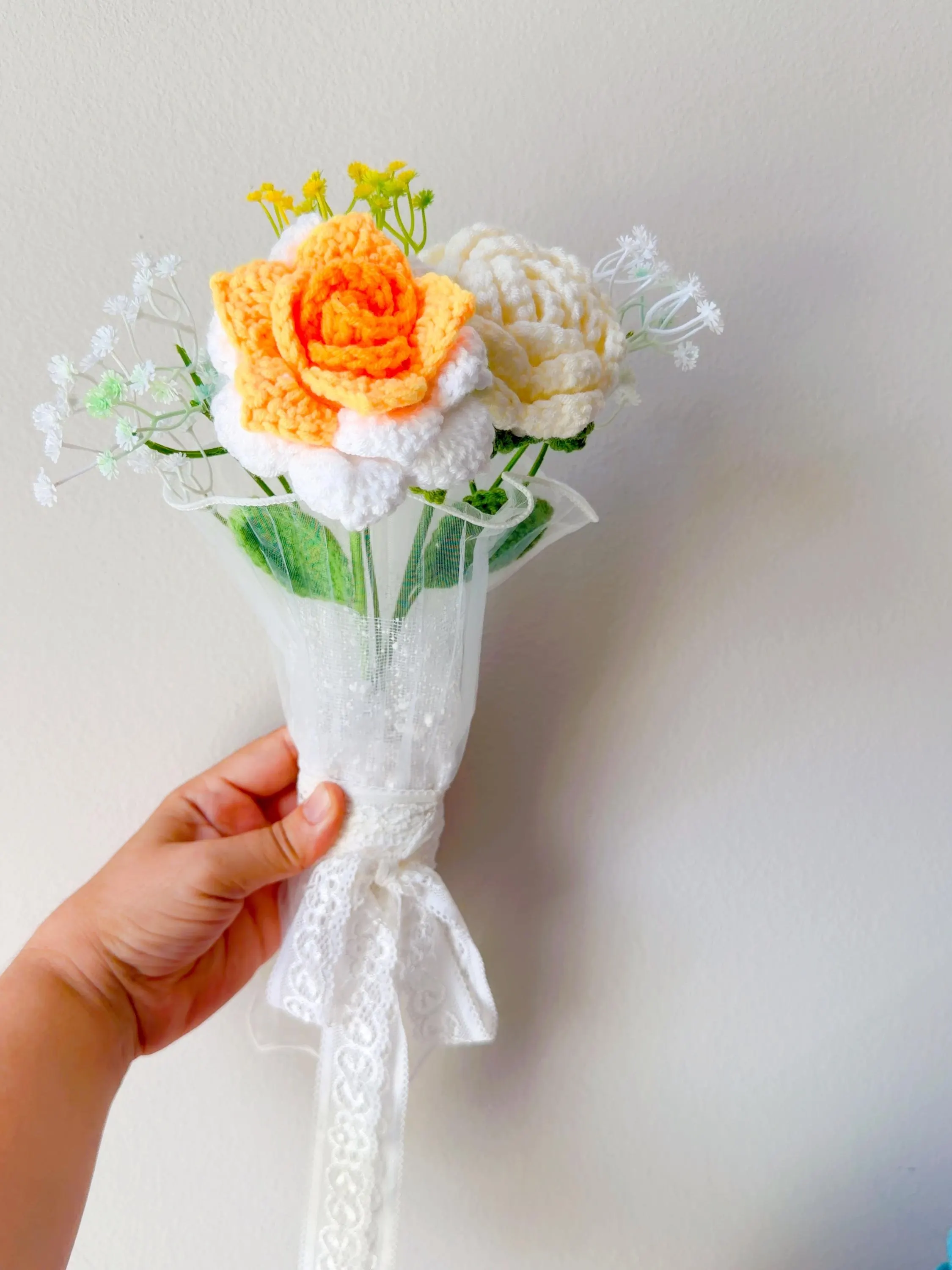 Yellow Crochet Rose Bouquet, product photo 3