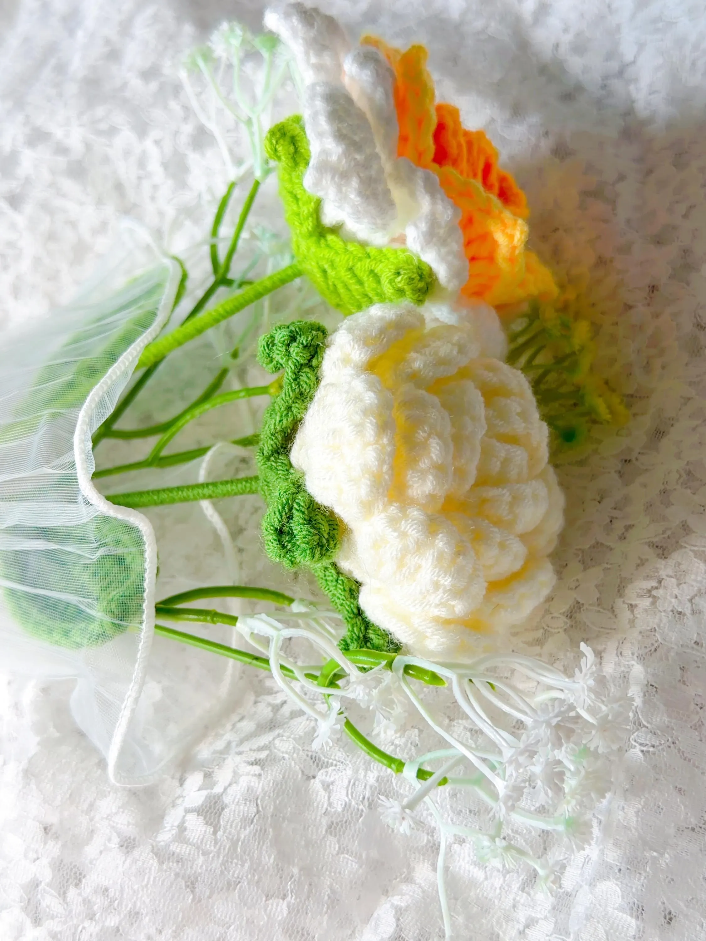 Yellow Crochet Rose Bouquet, product photo 8