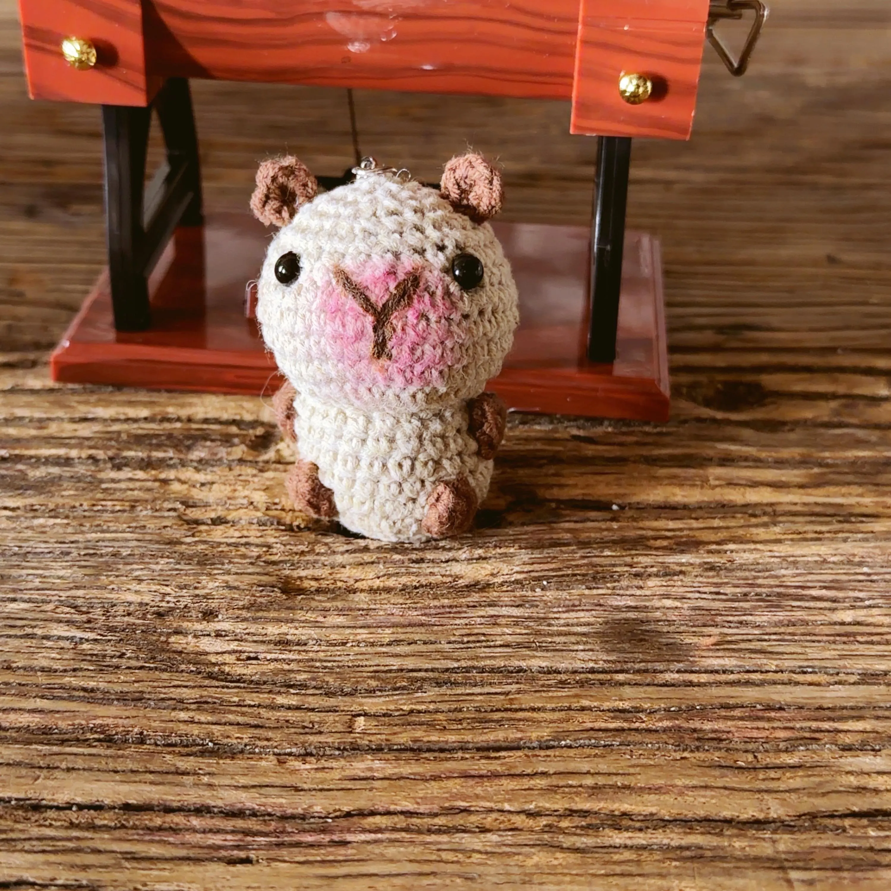 Handmade Crochet Capybara Keychain, product photo 5