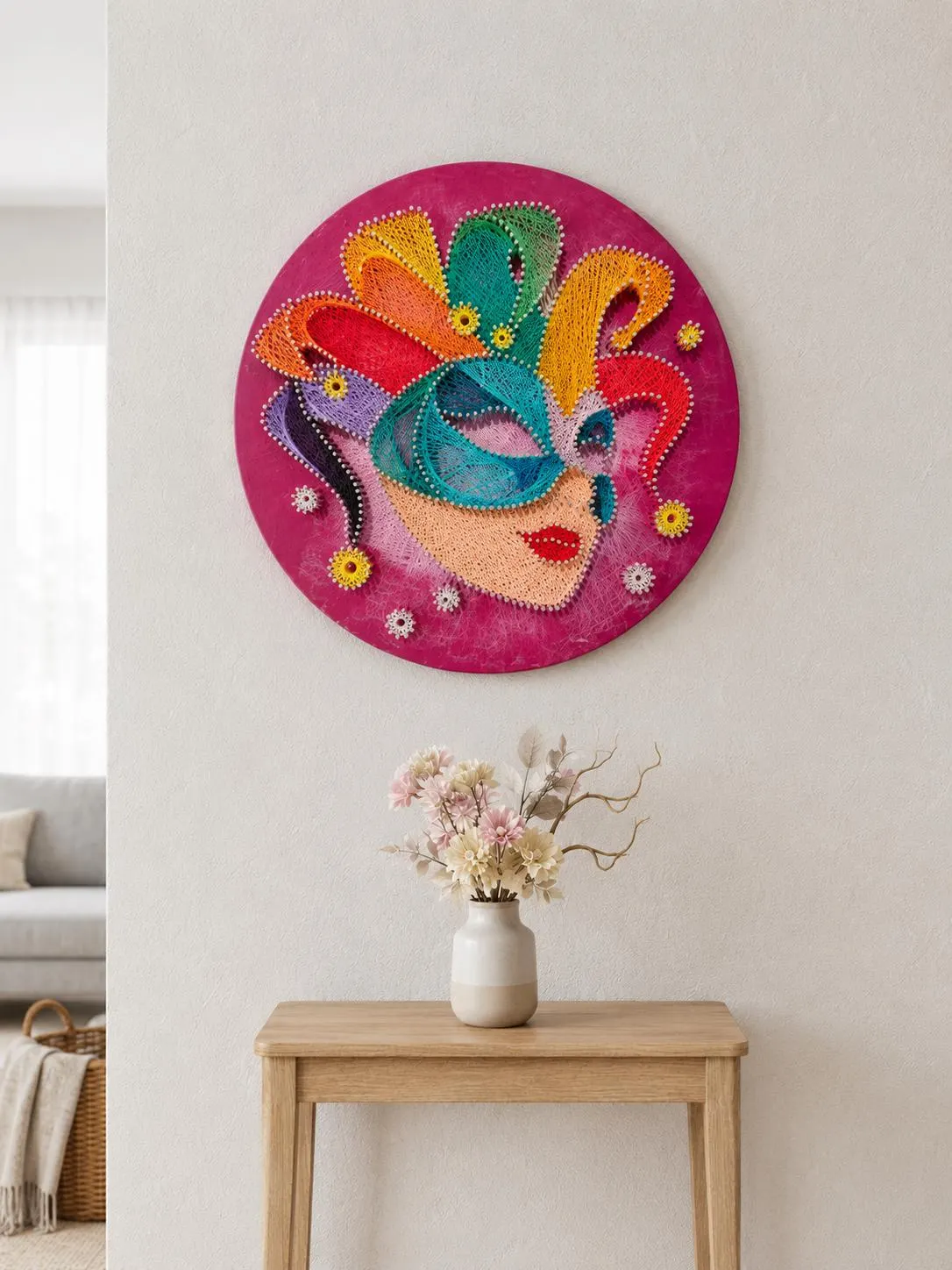 Mardi Gras Mask String Art, product photo 1
