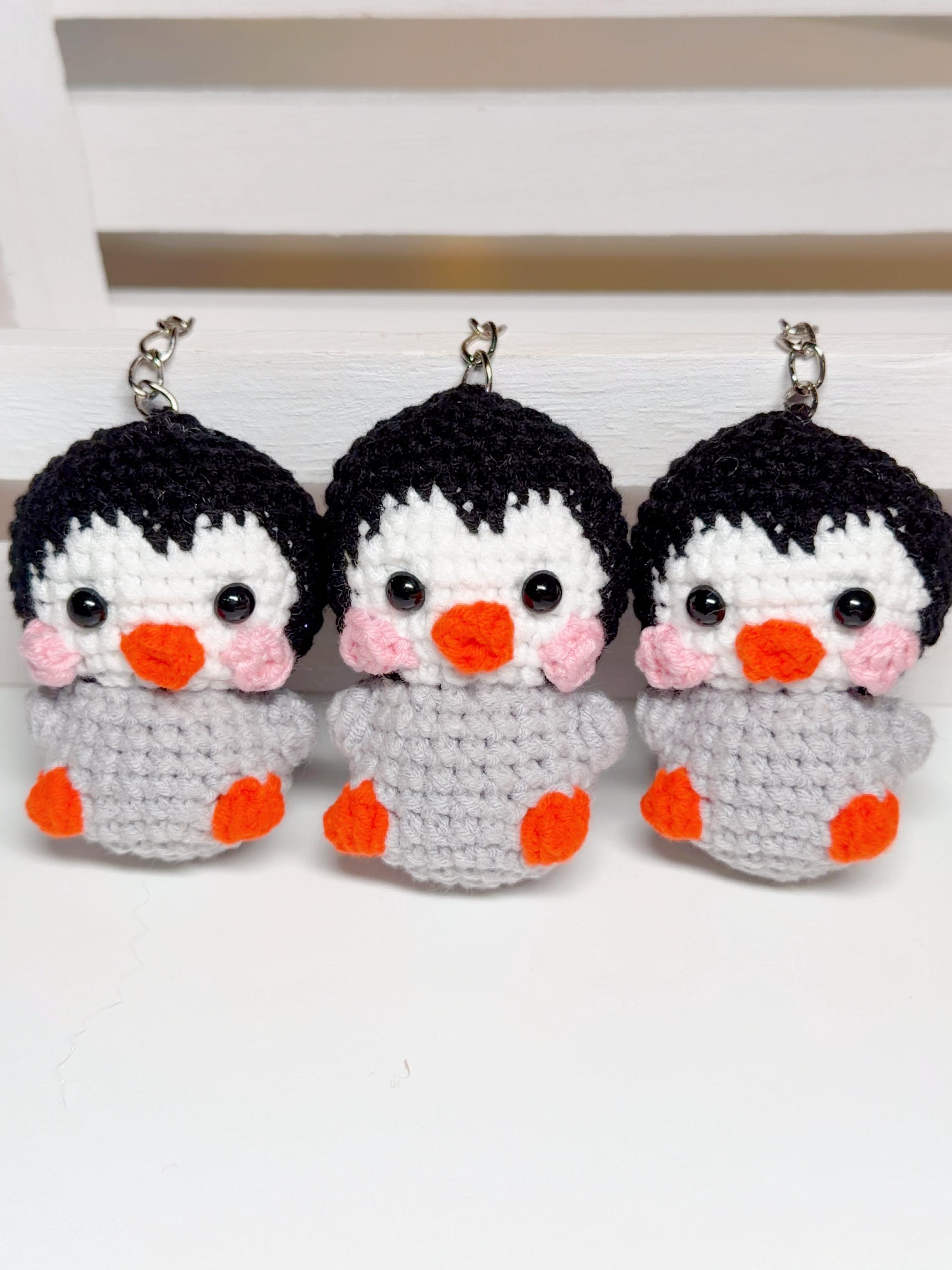 Handmade Crochet Penguin Keychain, product photo 5