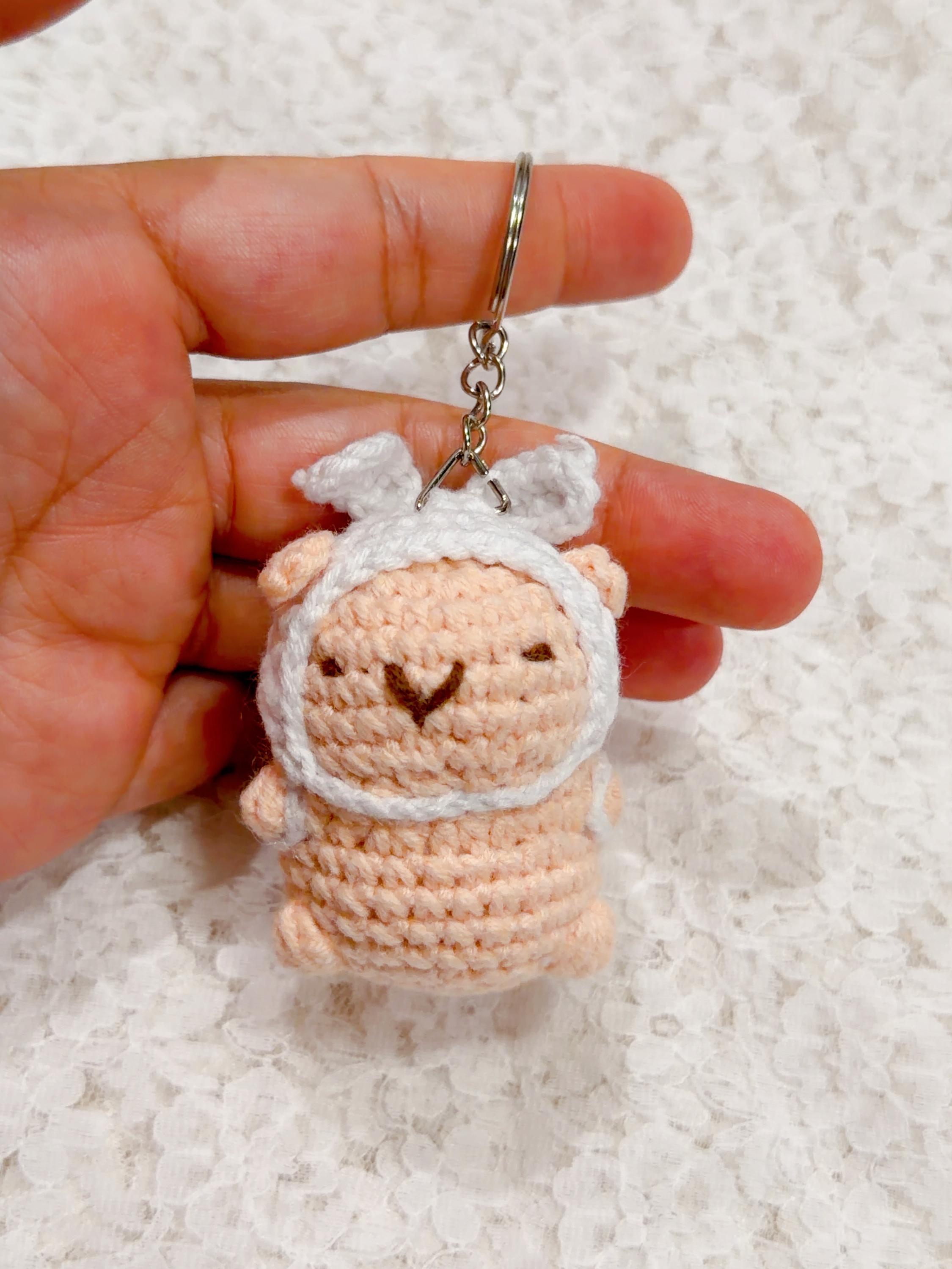 Costume Capybara Crochet Keychain, product photo 22