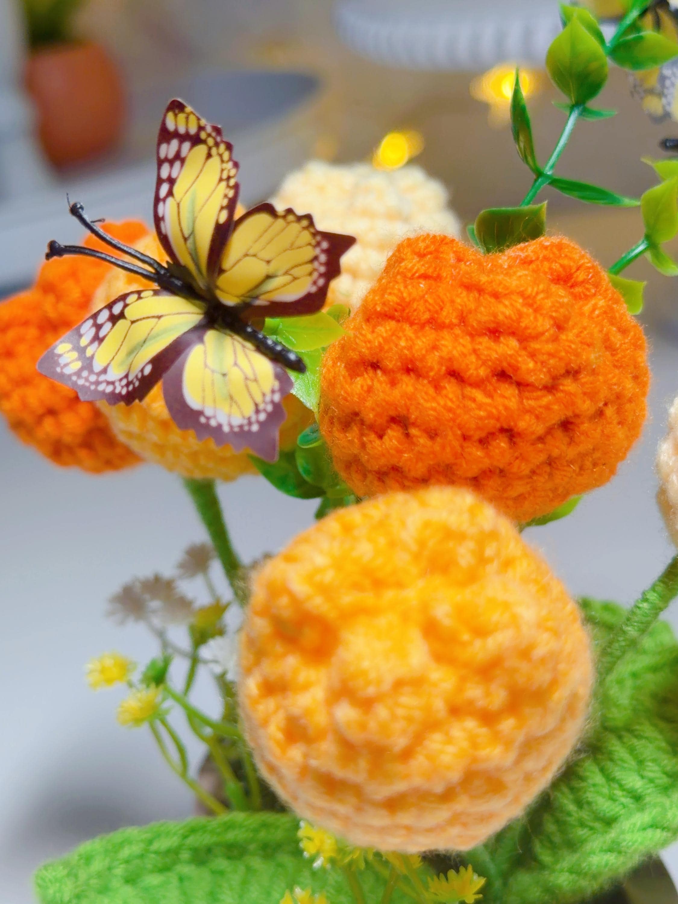 Orange & Yellow Crochet Tulip Arrangement, product photo 17