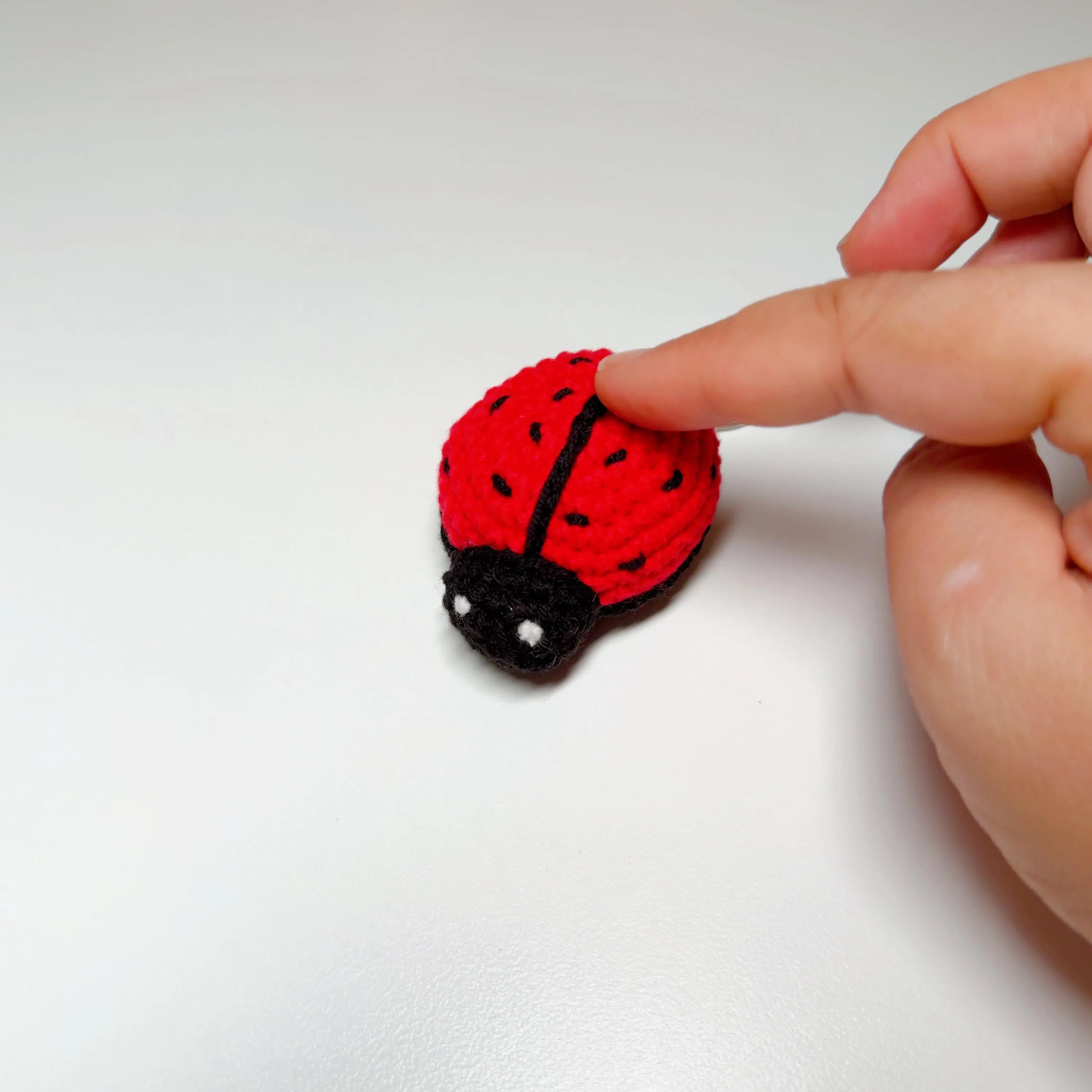 Handmade Crochet Ladybug Keychain, product photo 1