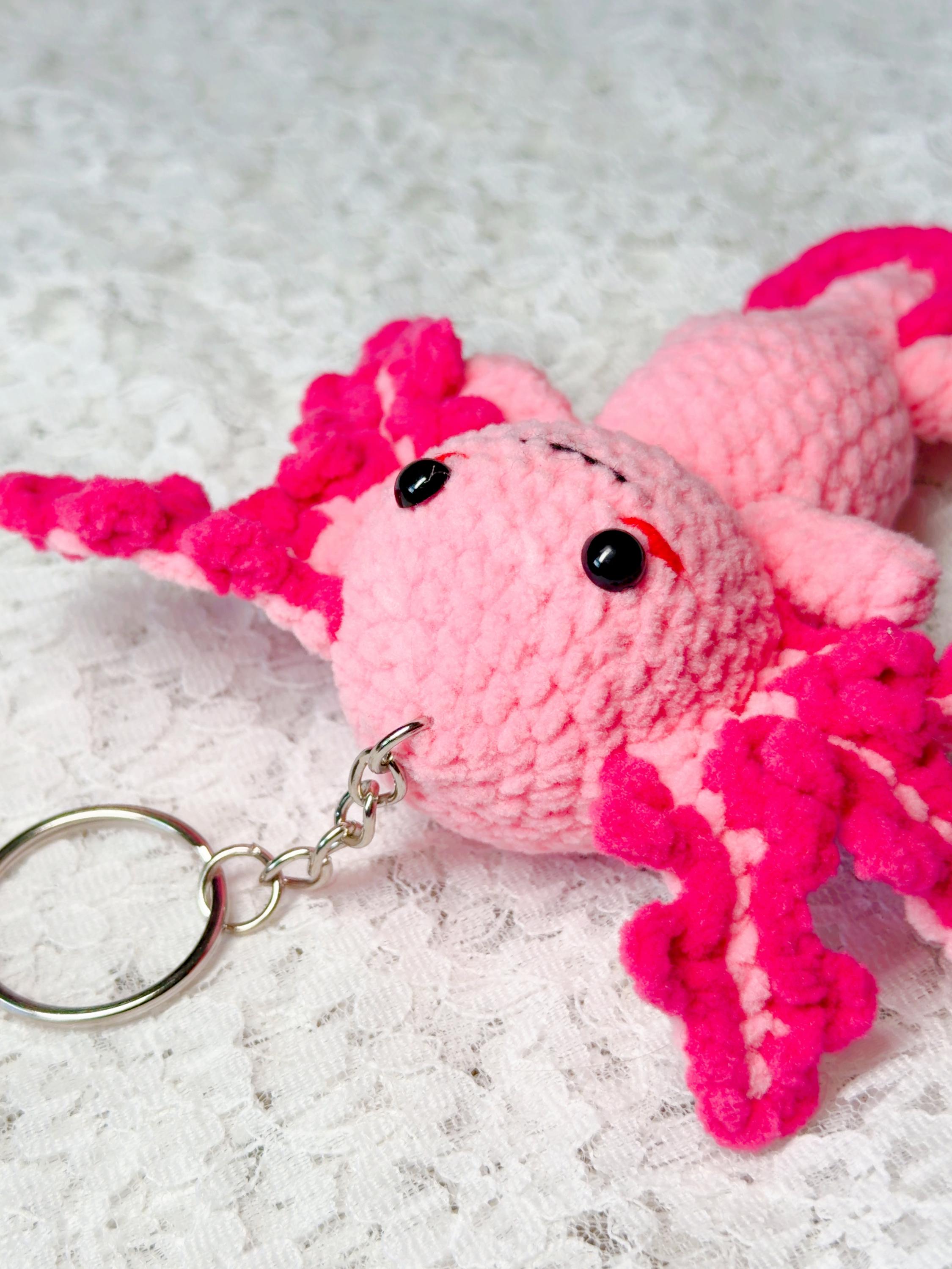 Crochet Axolotl Amigurumi Keychain, product photo 15