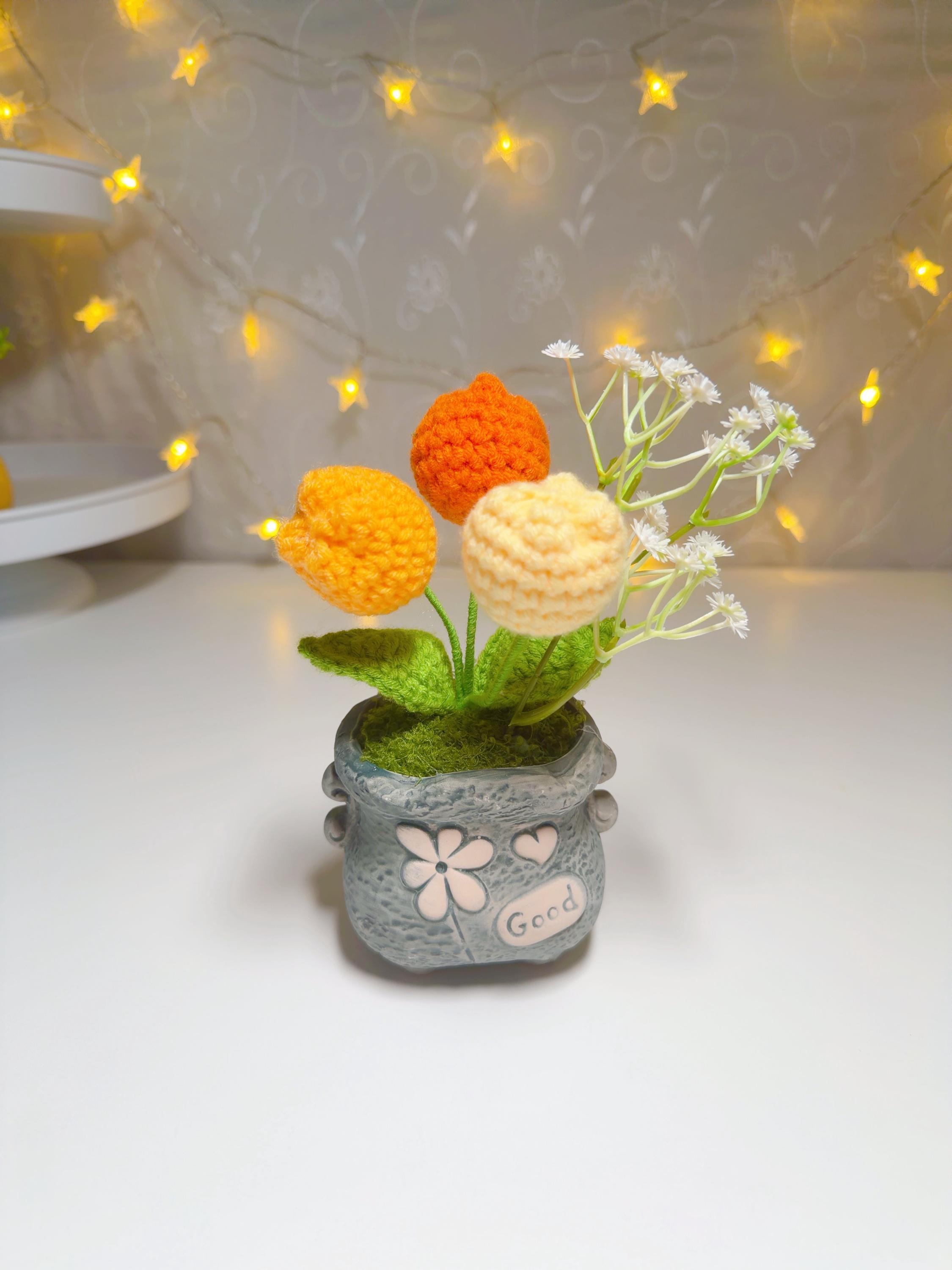 Crochet Potted Flower Decor, product photo 9