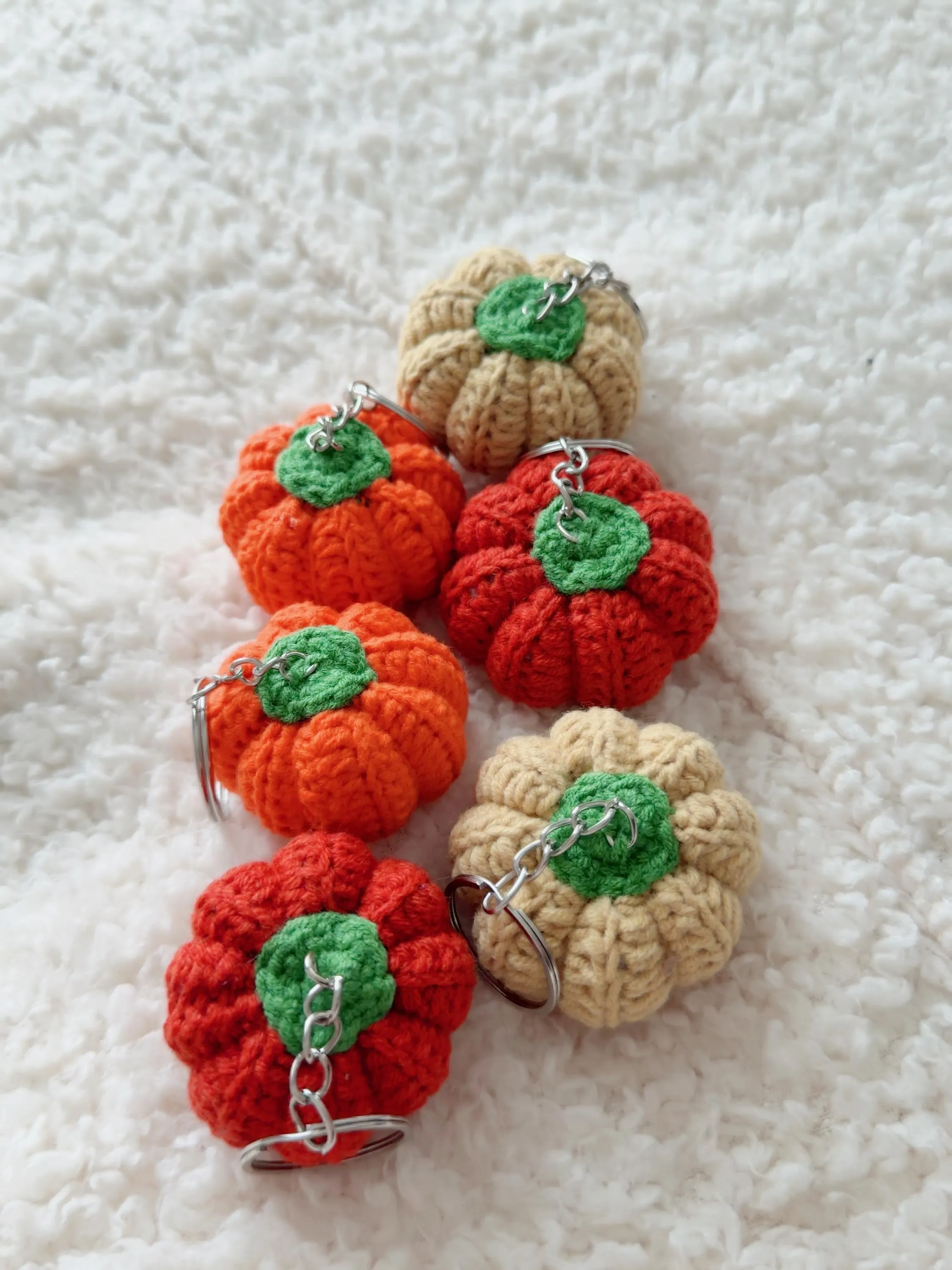 Handmade Crochet Pumpkin Keychain, product photo 7