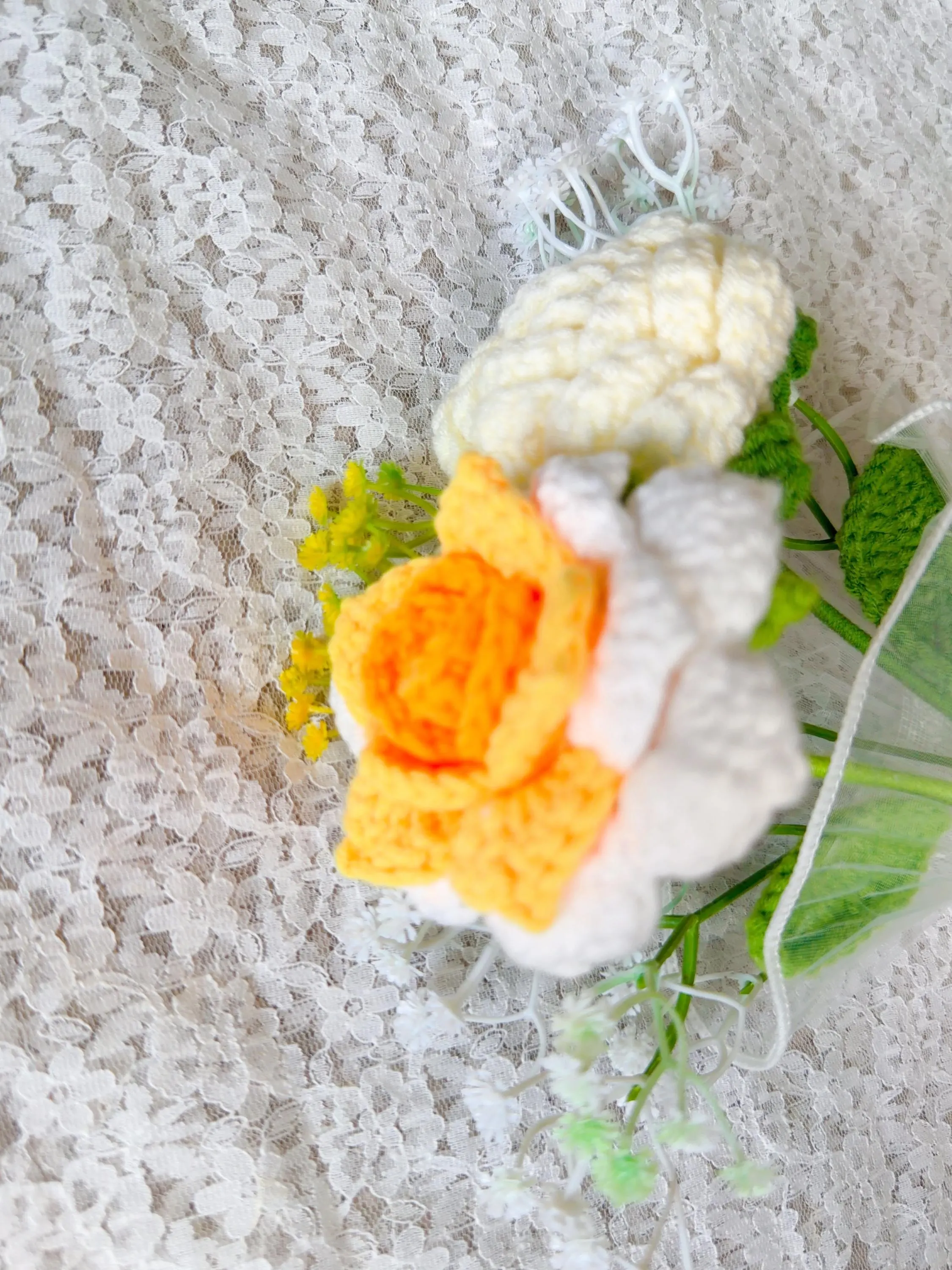 Yellow Crochet Rose Bouquet, product photo 5