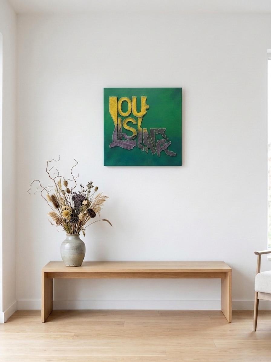Handmade Louisiana String Art | Mardi Gras State, product photo 4