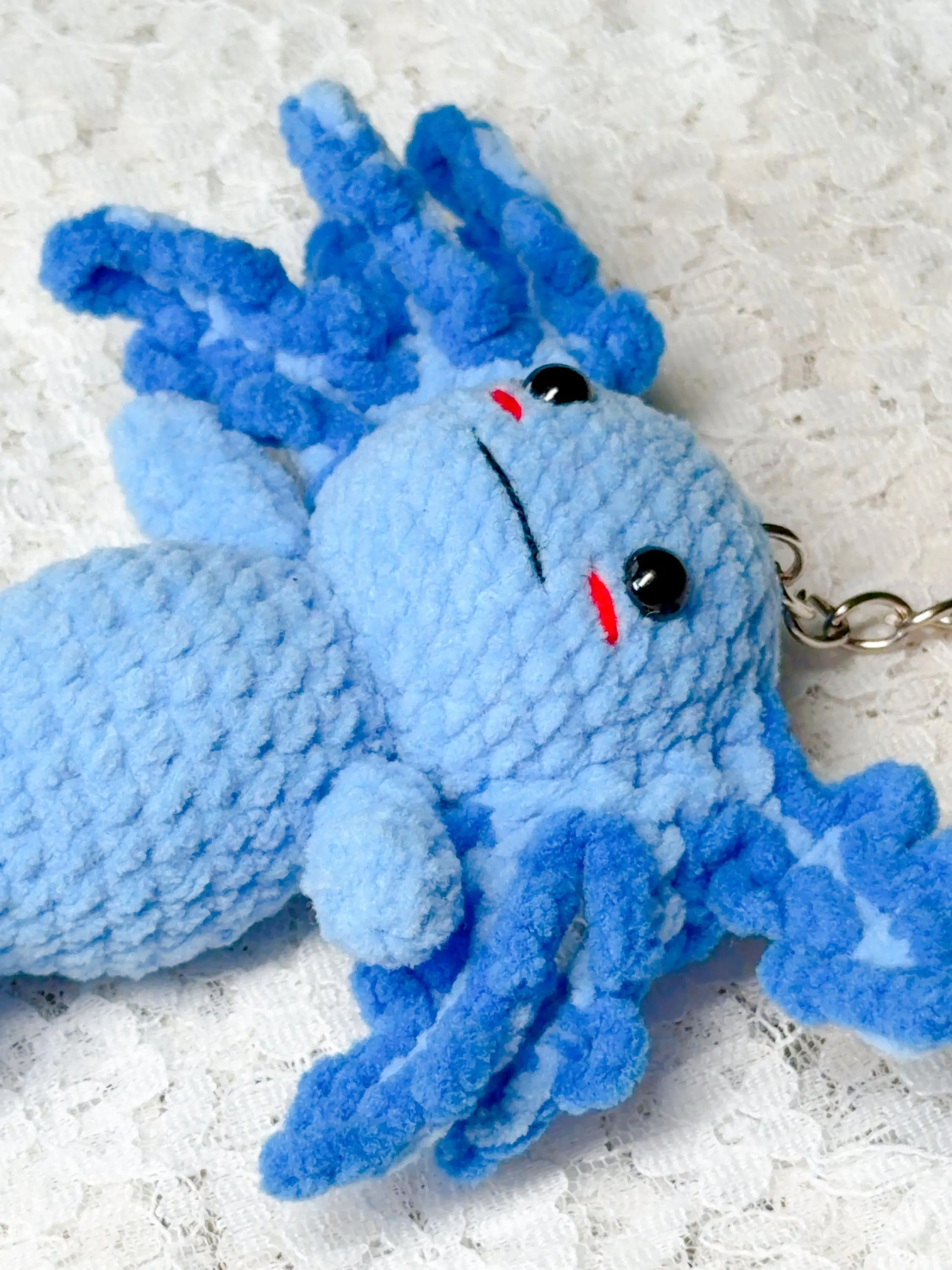 Crochet Axolotl Amigurumi Keychain, product photo 6