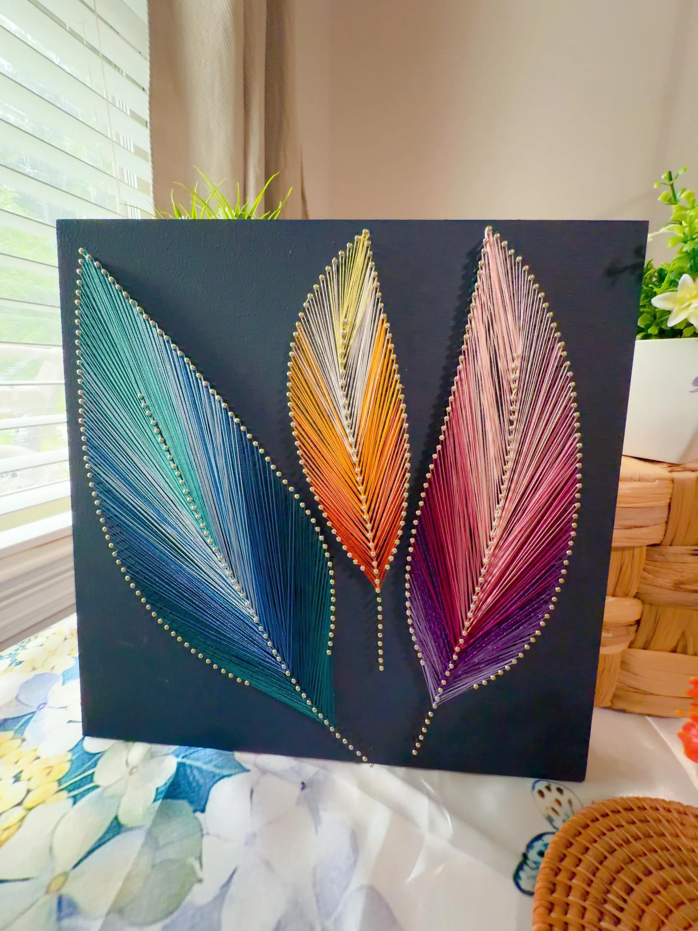Living Room Focal Point Art - Yin Yang String Art, product photo 3