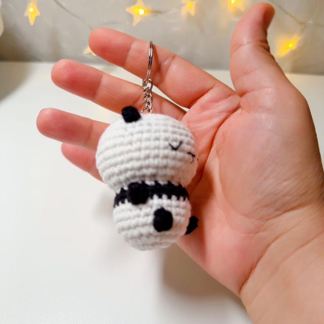 Crochet Panda Keychain, product photo 12