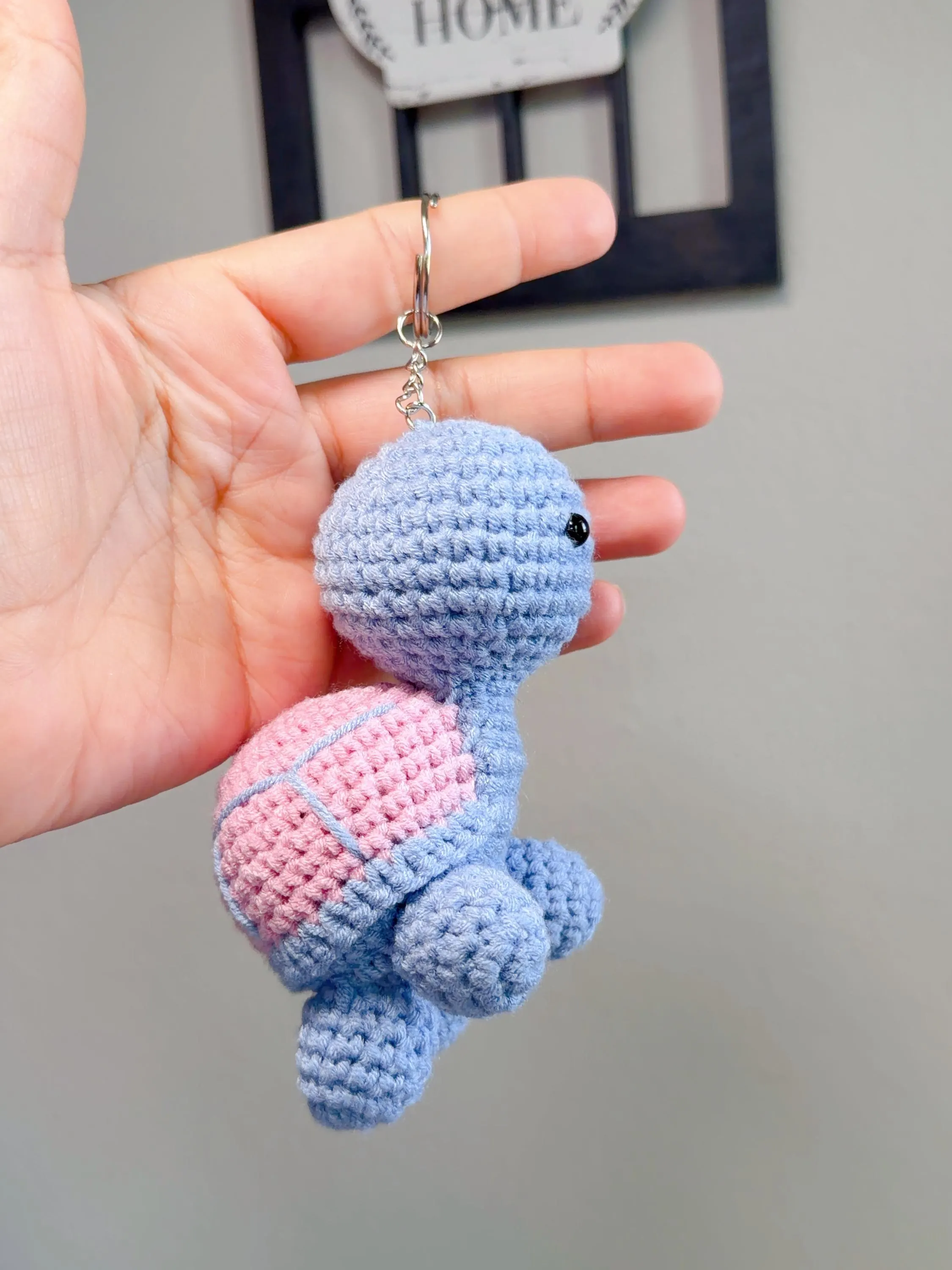 Handmade Crochet Turtle Keychain, product photo 17