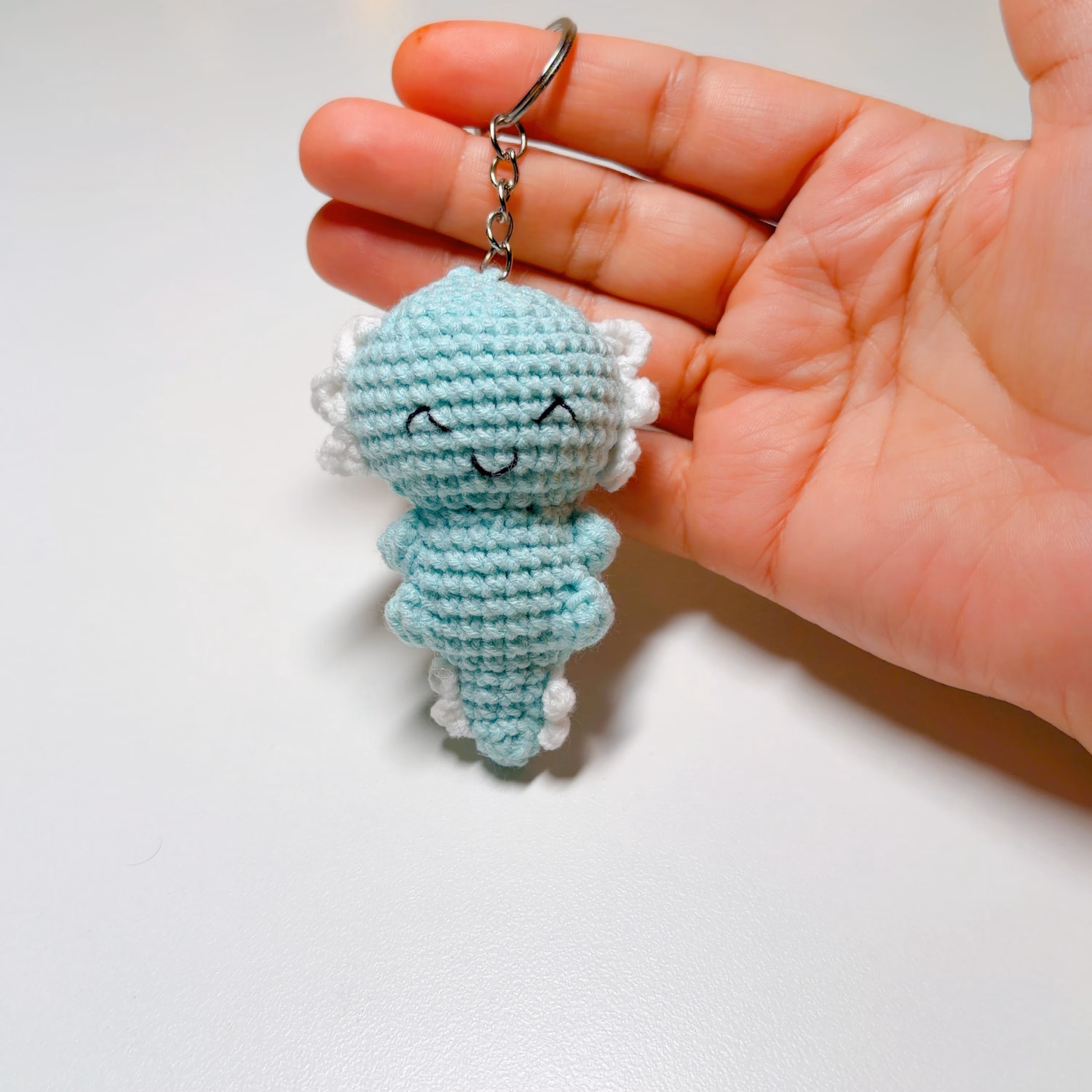 Crochet Axolotl Keychain, product photo 4