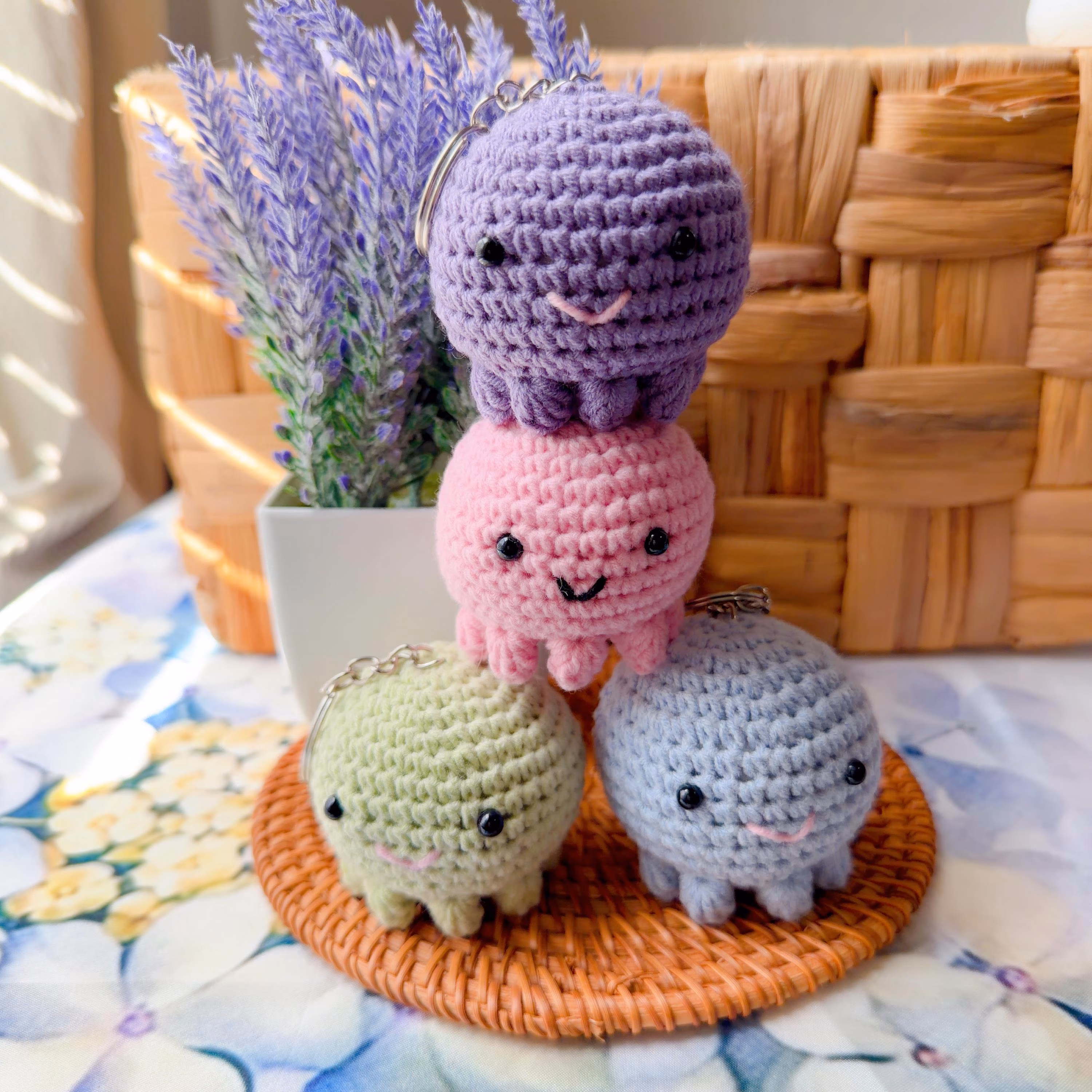 Crochet Octopus Amigurumi Keychain, product photo 1