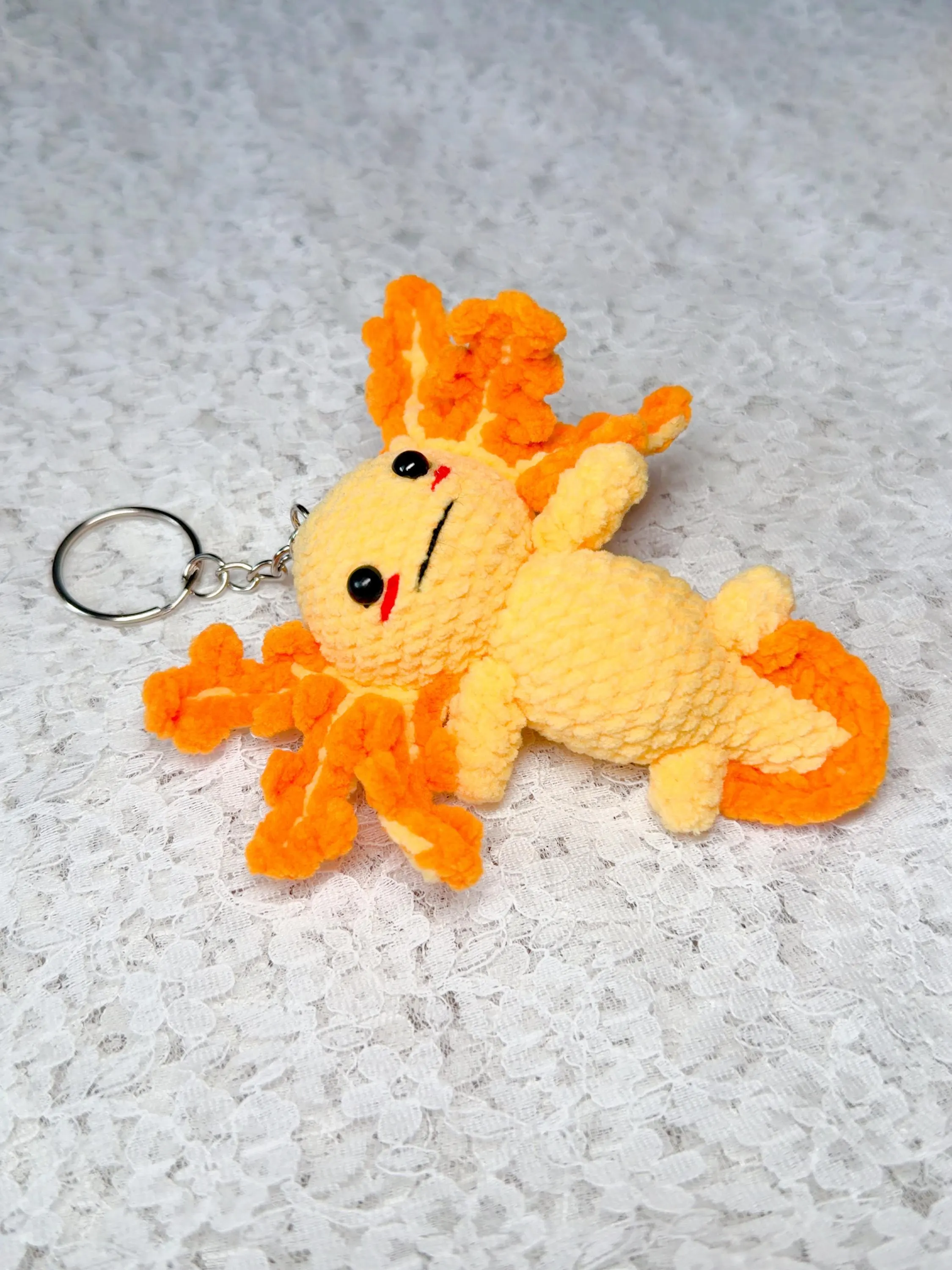 Crochet Axolotl Amigurumi Keychain, product photo 12