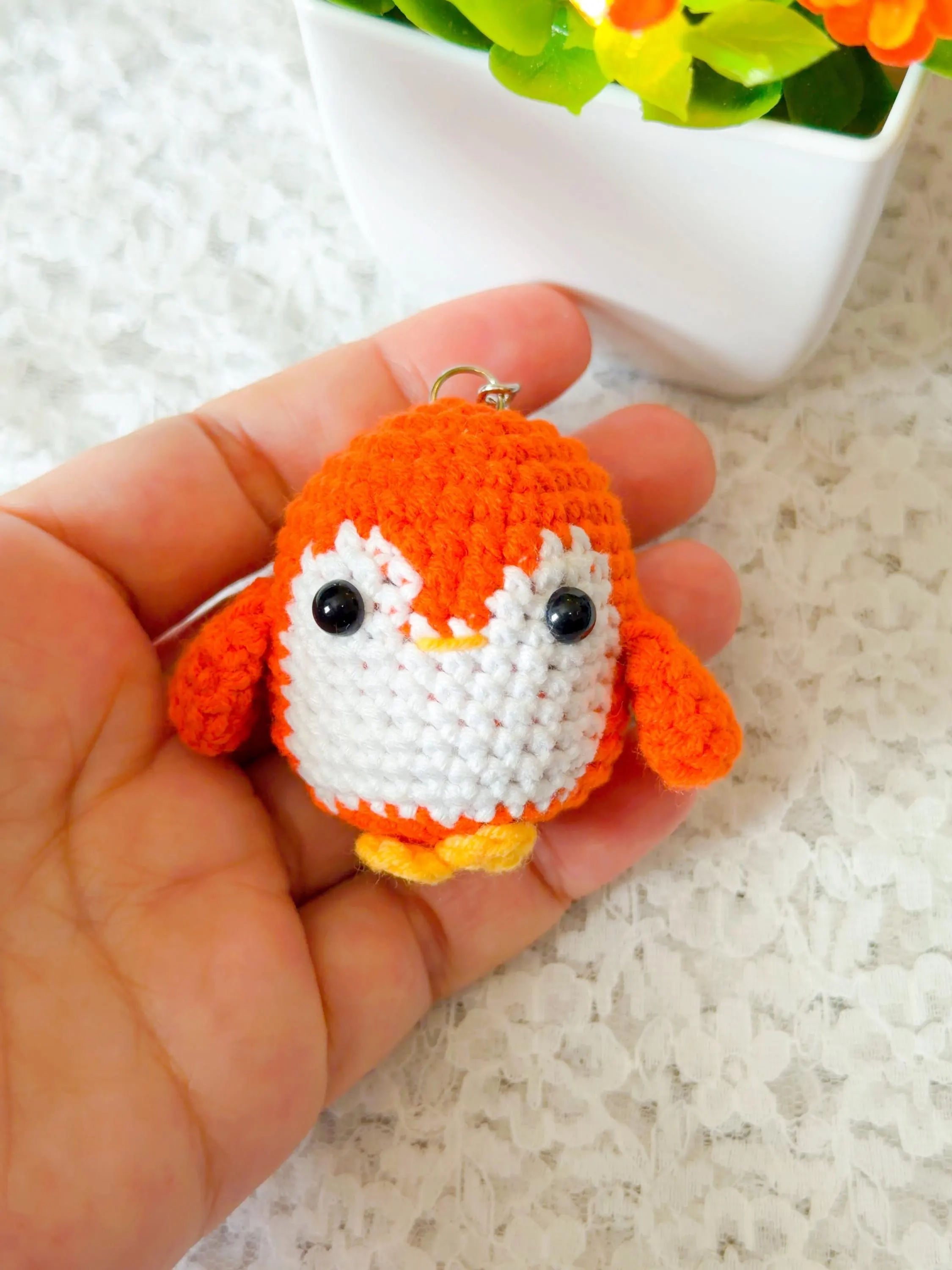 Crochet Penguin Amigurumi Keychain, product photo 2