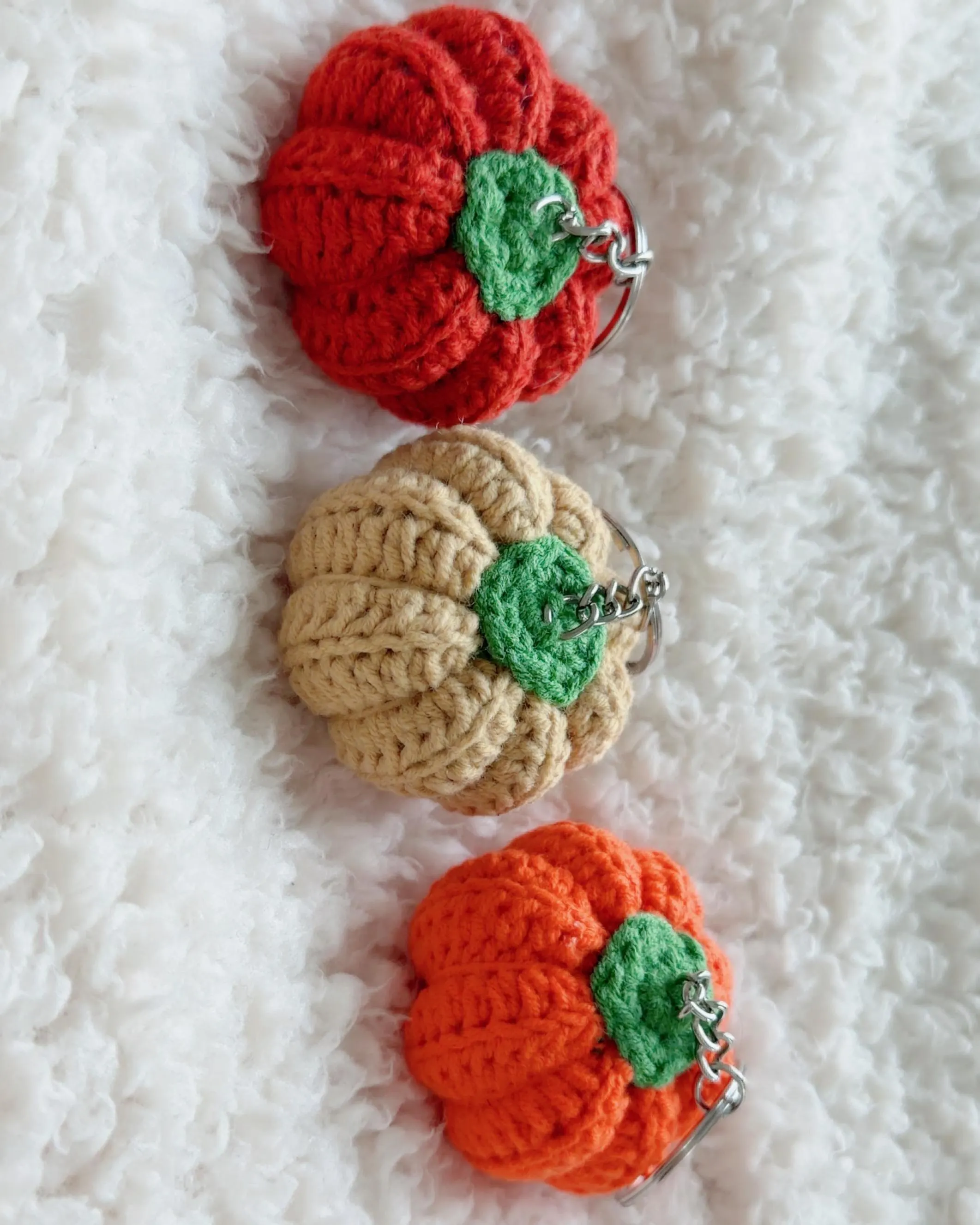 Handmade Crochet Pumpkin Keychain, product photo 10