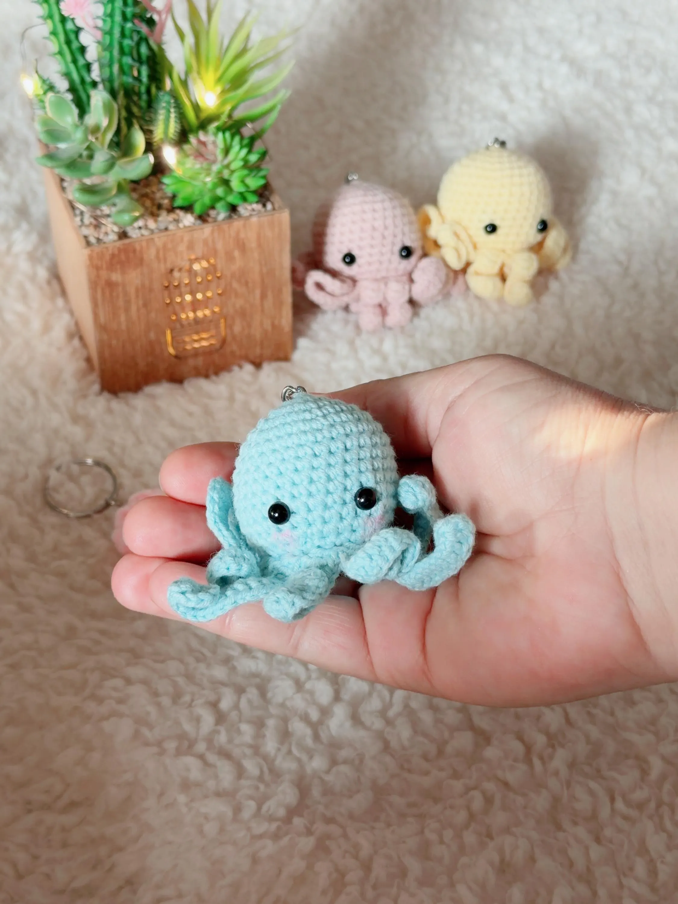 Mini Crochet Octopus Keychain, product photo 20