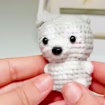 Handmade Amigurumi Crochet Dog Puppy Keychain, product photo 2