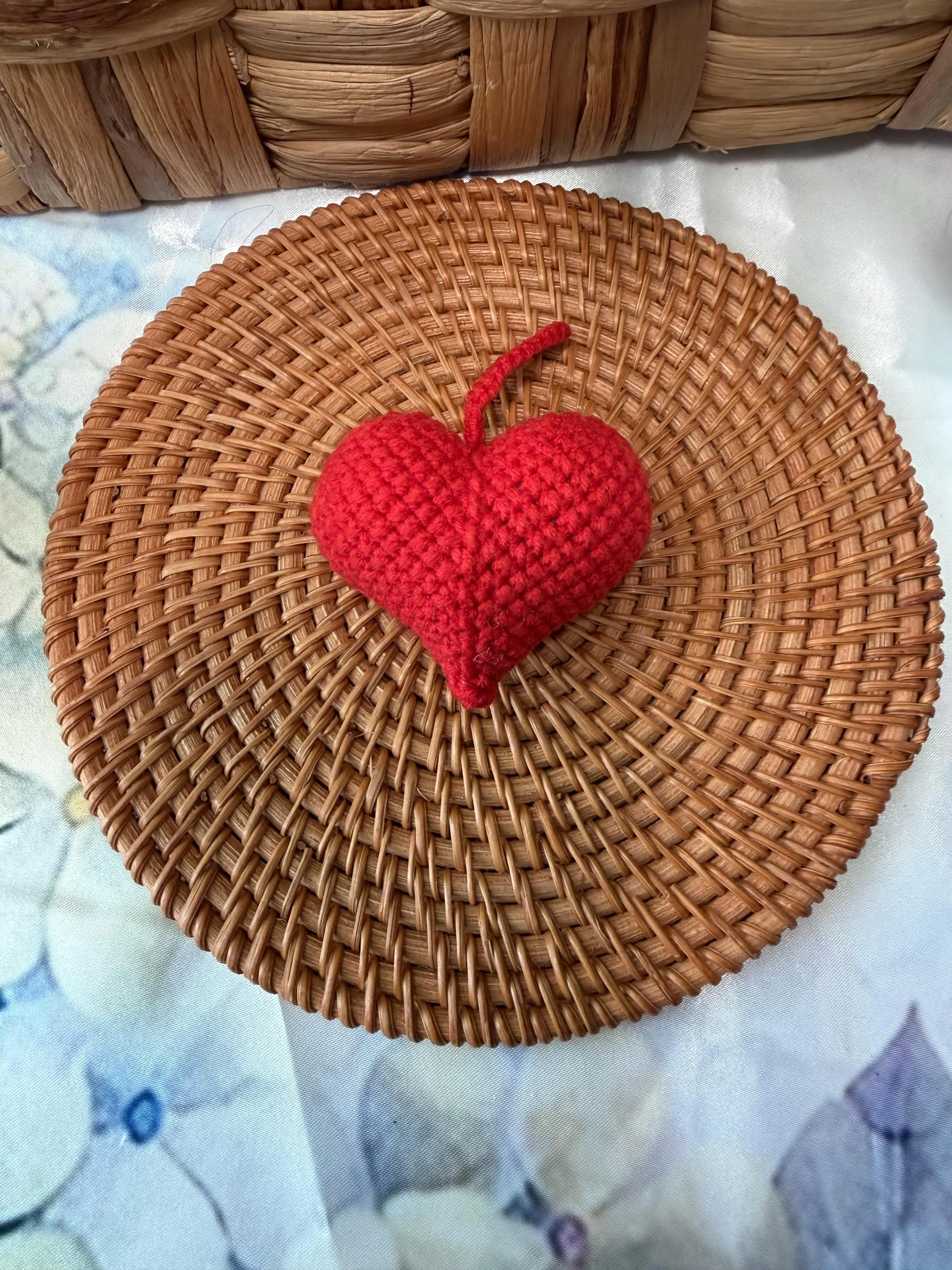 Handmade Micro Crochet Heart Bag Charm, product photo 4