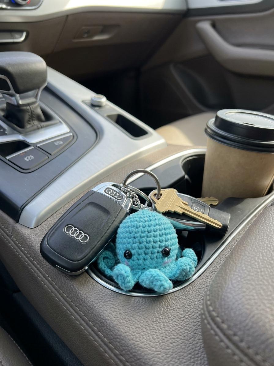 Mini Crochet Octopus Keychain, product photo 6