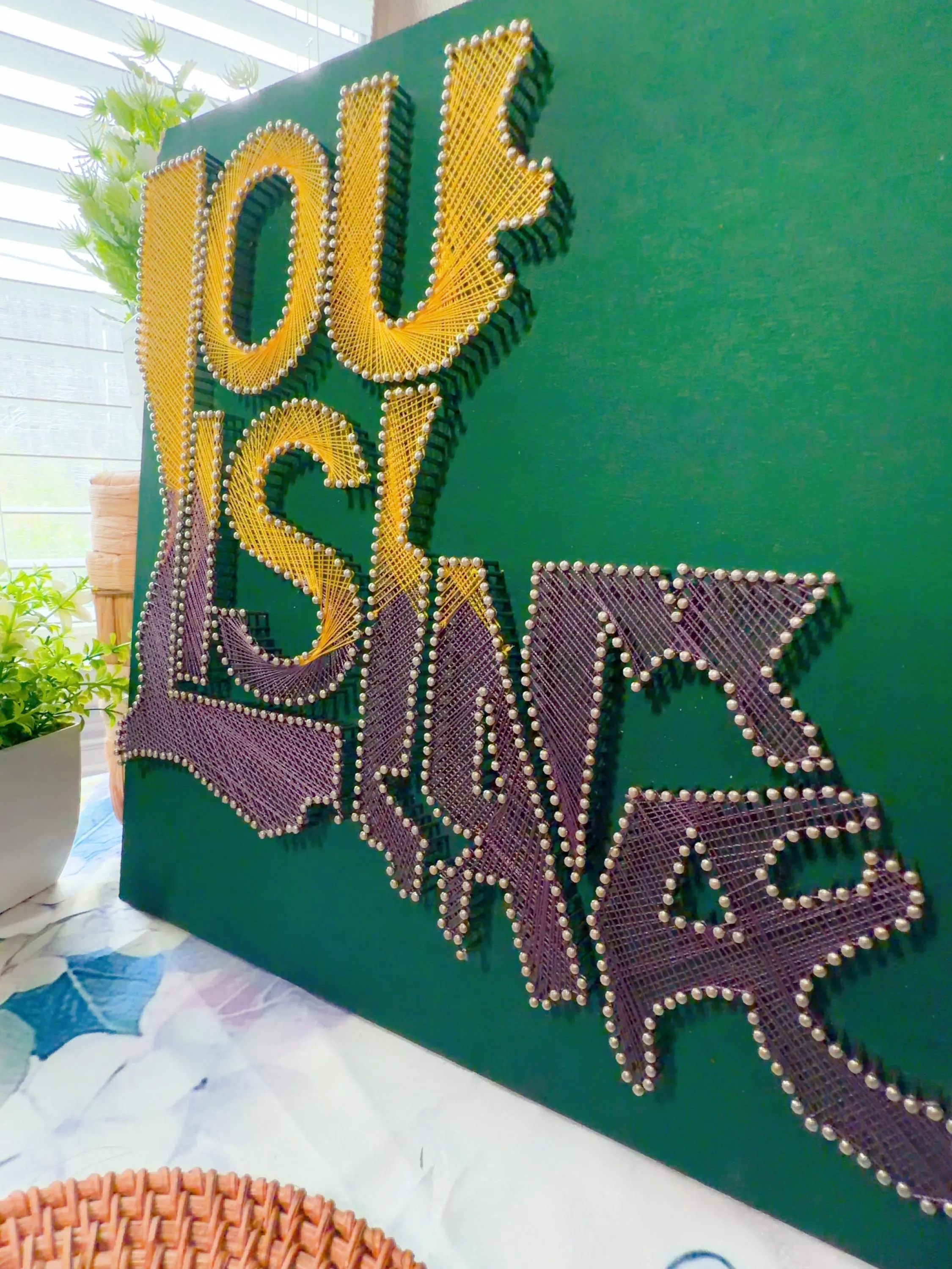 Handmade Louisiana String Art | Mardi Gras State, product photo 12
