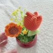Crochet Sunflower Tulip Pot, product photo 6