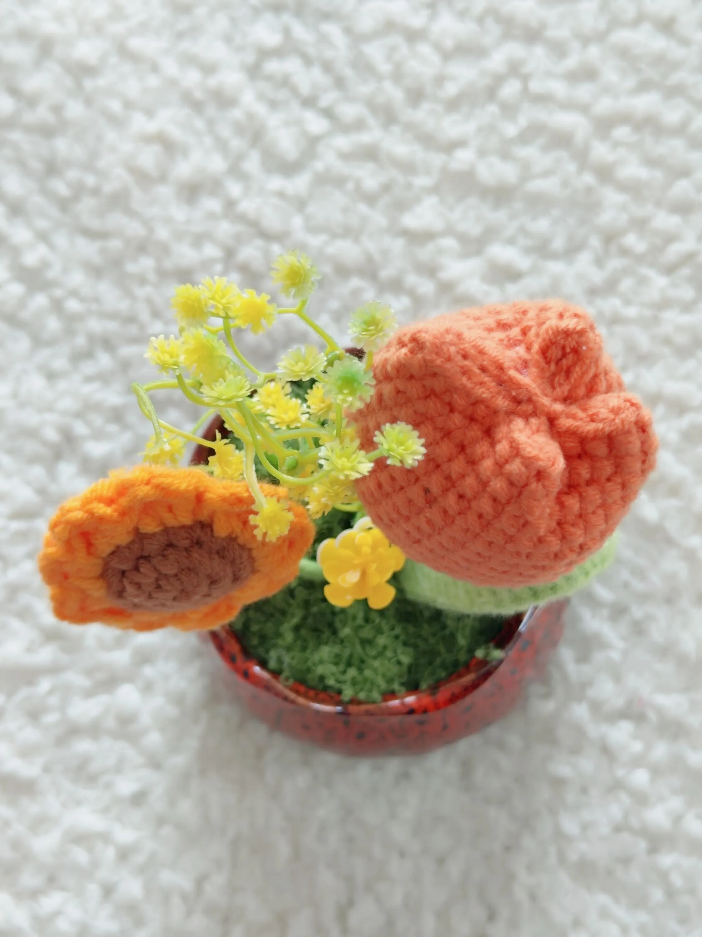 Crochet Sunflower Tulip Pot, product photo 7