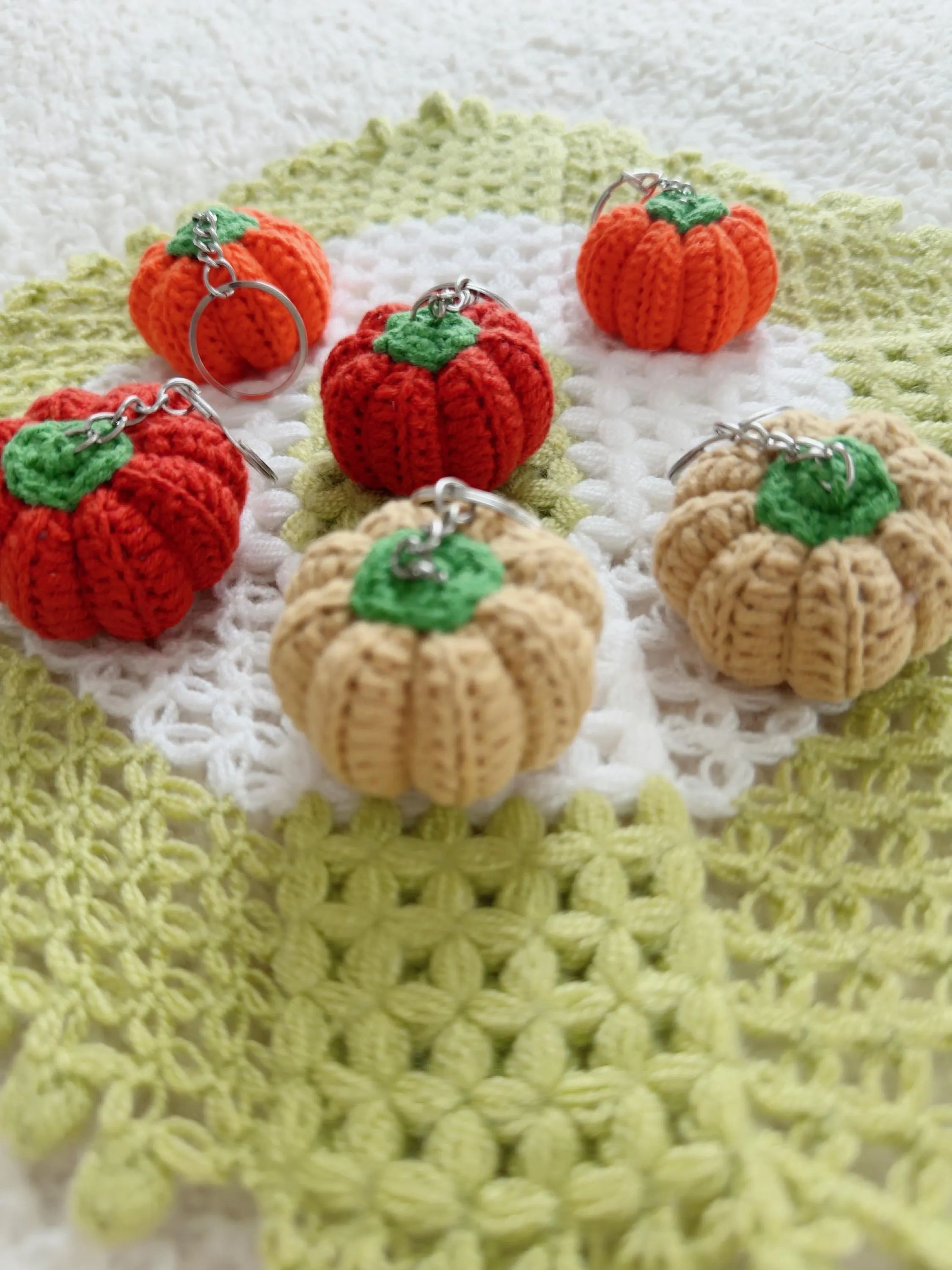 Handmade Crochet Pumpkin Keychain, product photo 20