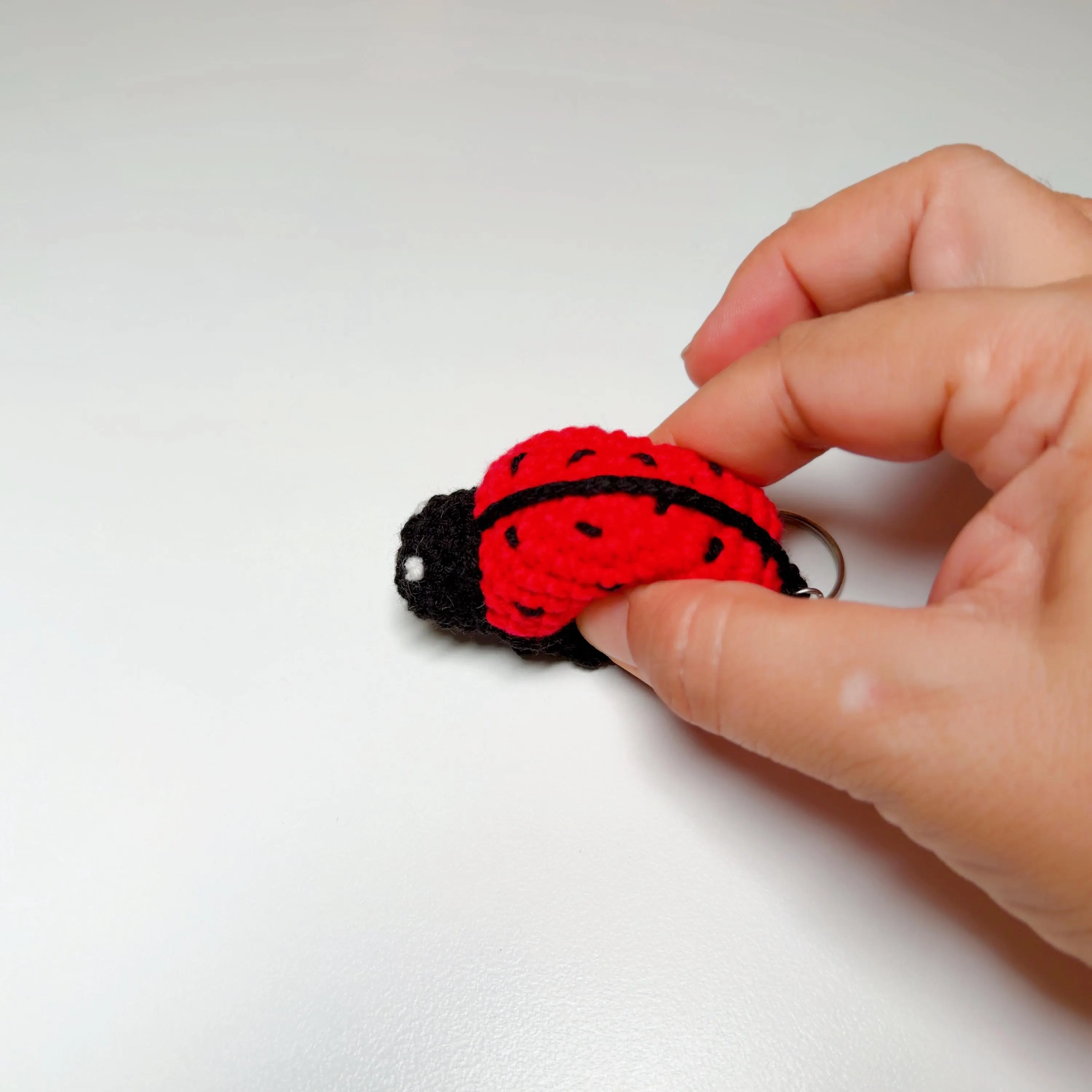 Handmade Crochet Ladybug Keychain, product photo 10