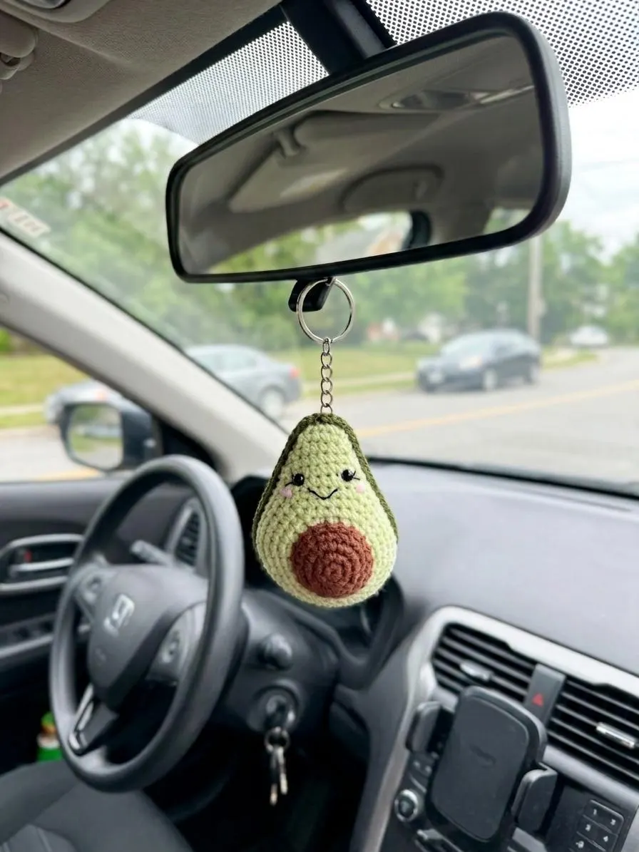 Crochet Avocado Keychain, product photo 1