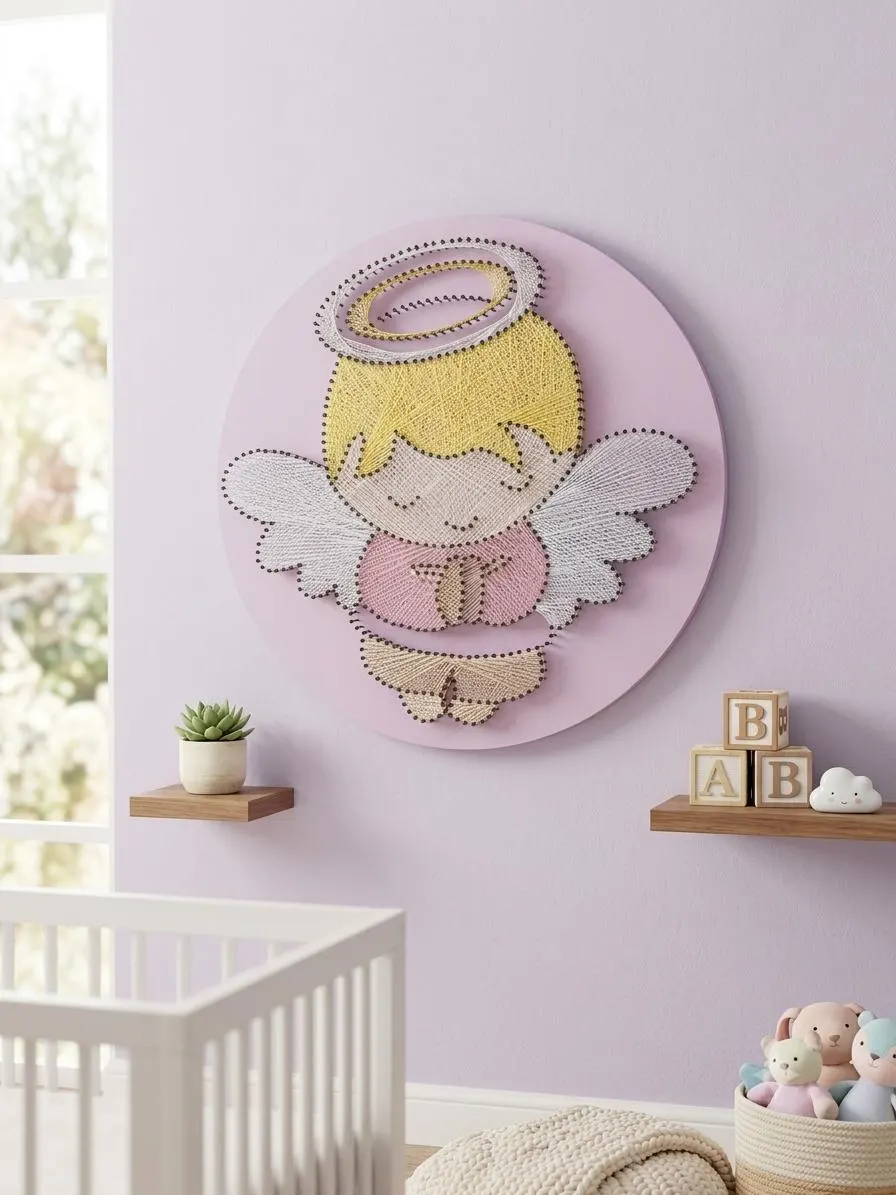 Handmade Baby Angel String Art, product photo 3