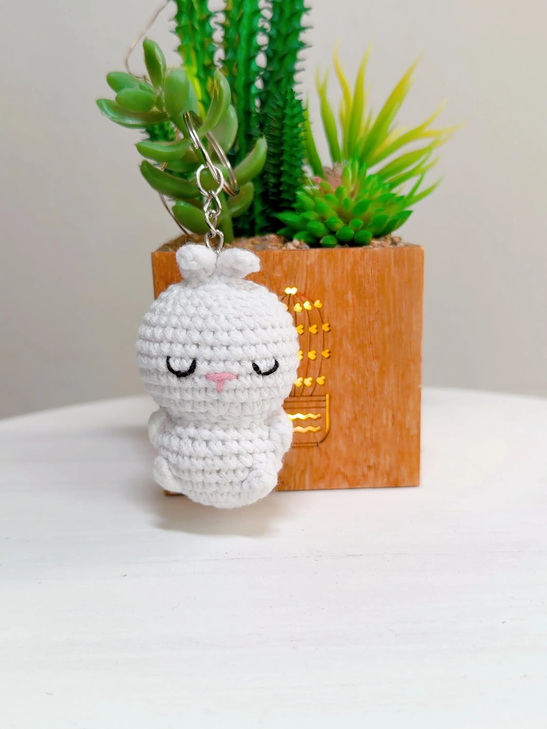 Crochet Bunny Keychain, product photo 10