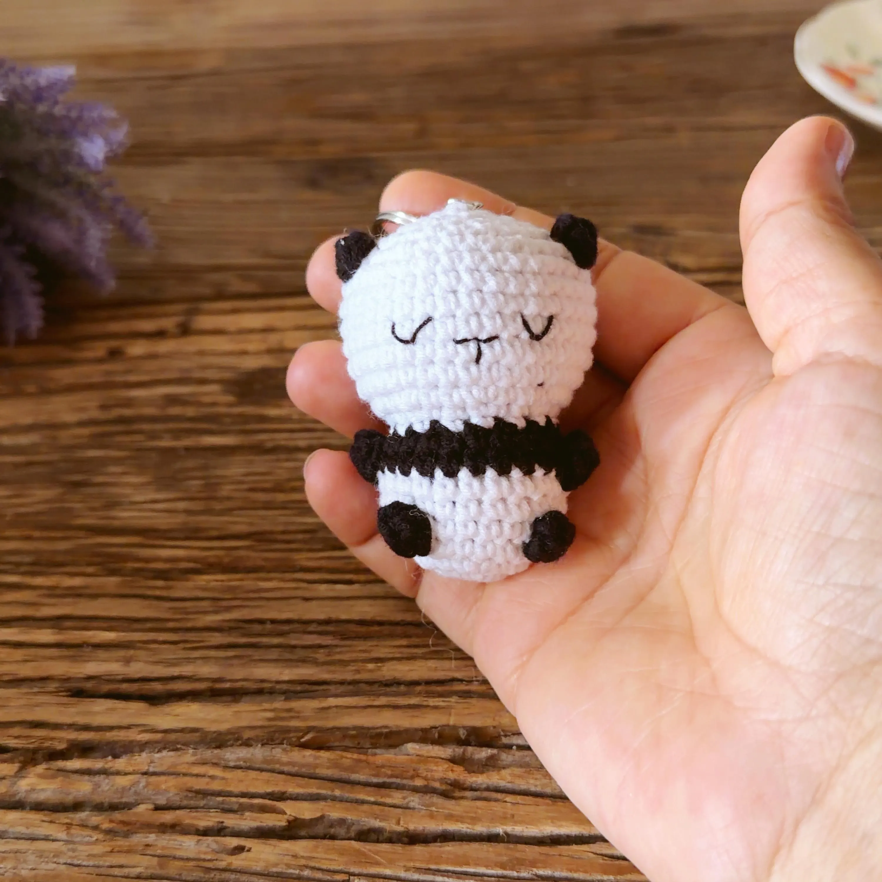 Crochet Panda Keychain, product photo 16