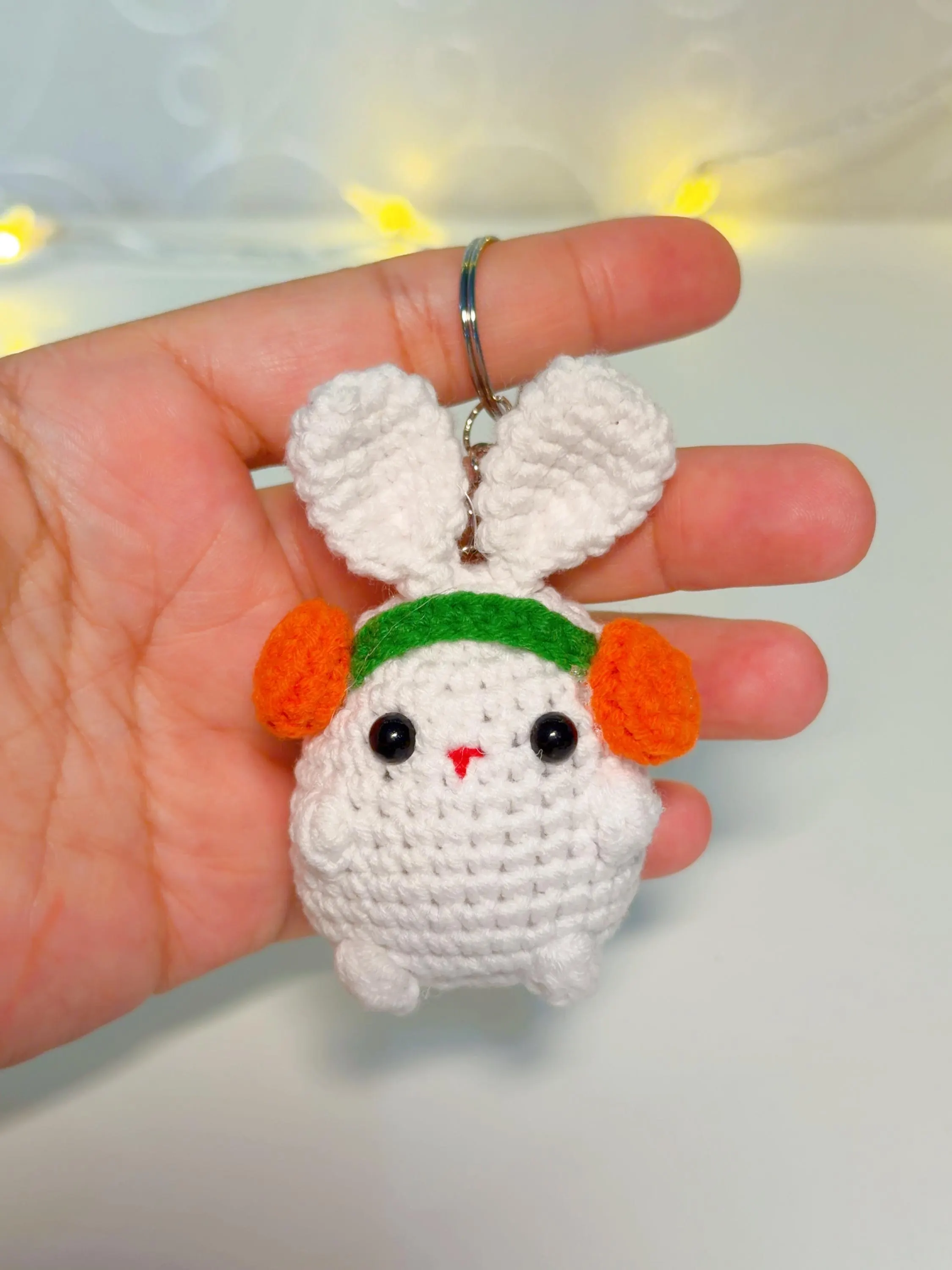 Handmade Crochet Bunny Keychain, product photo 10