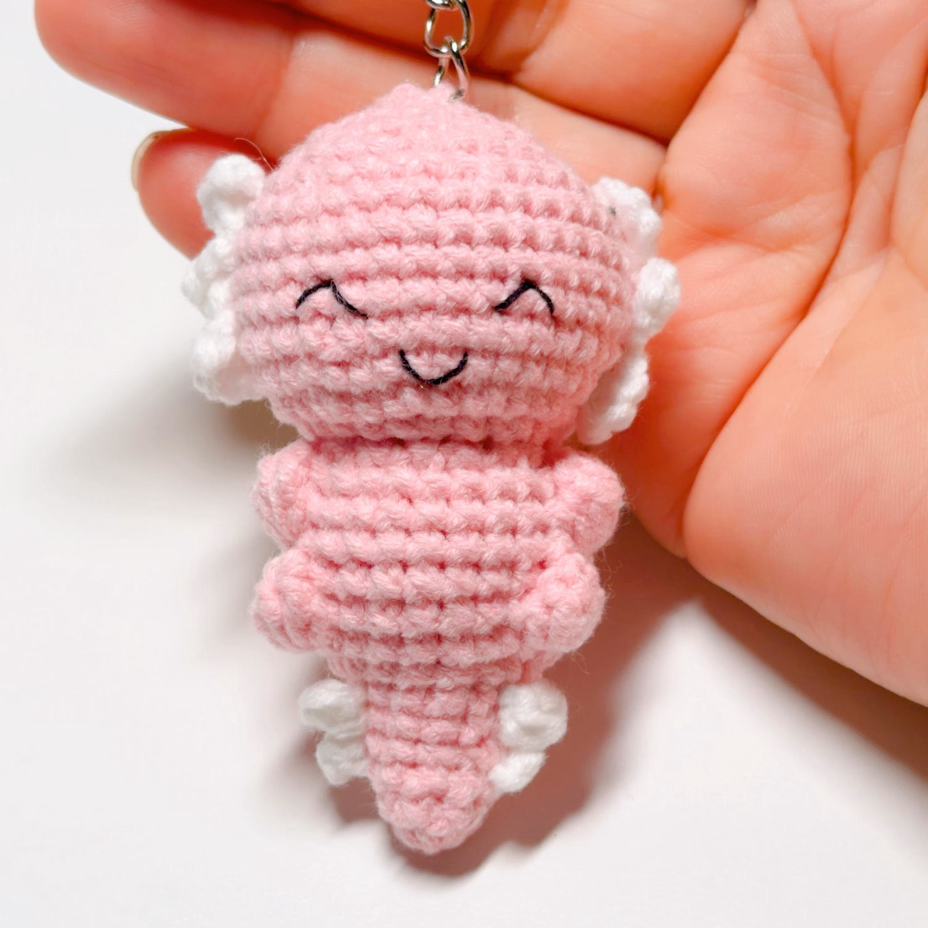 Crochet Axolotl Keychain, product photo 5