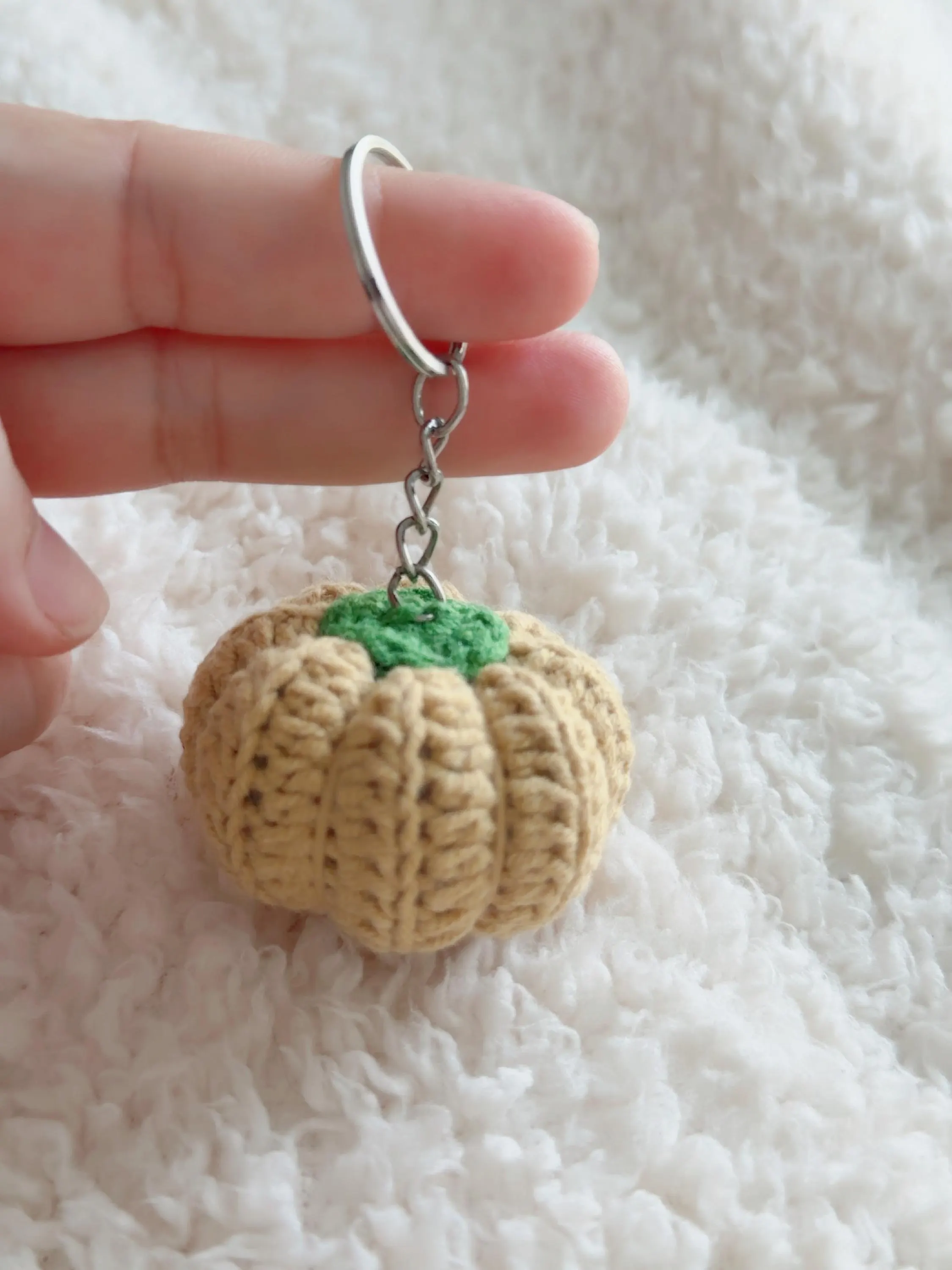 Handmade Crochet Pumpkin Keychain, product photo 11