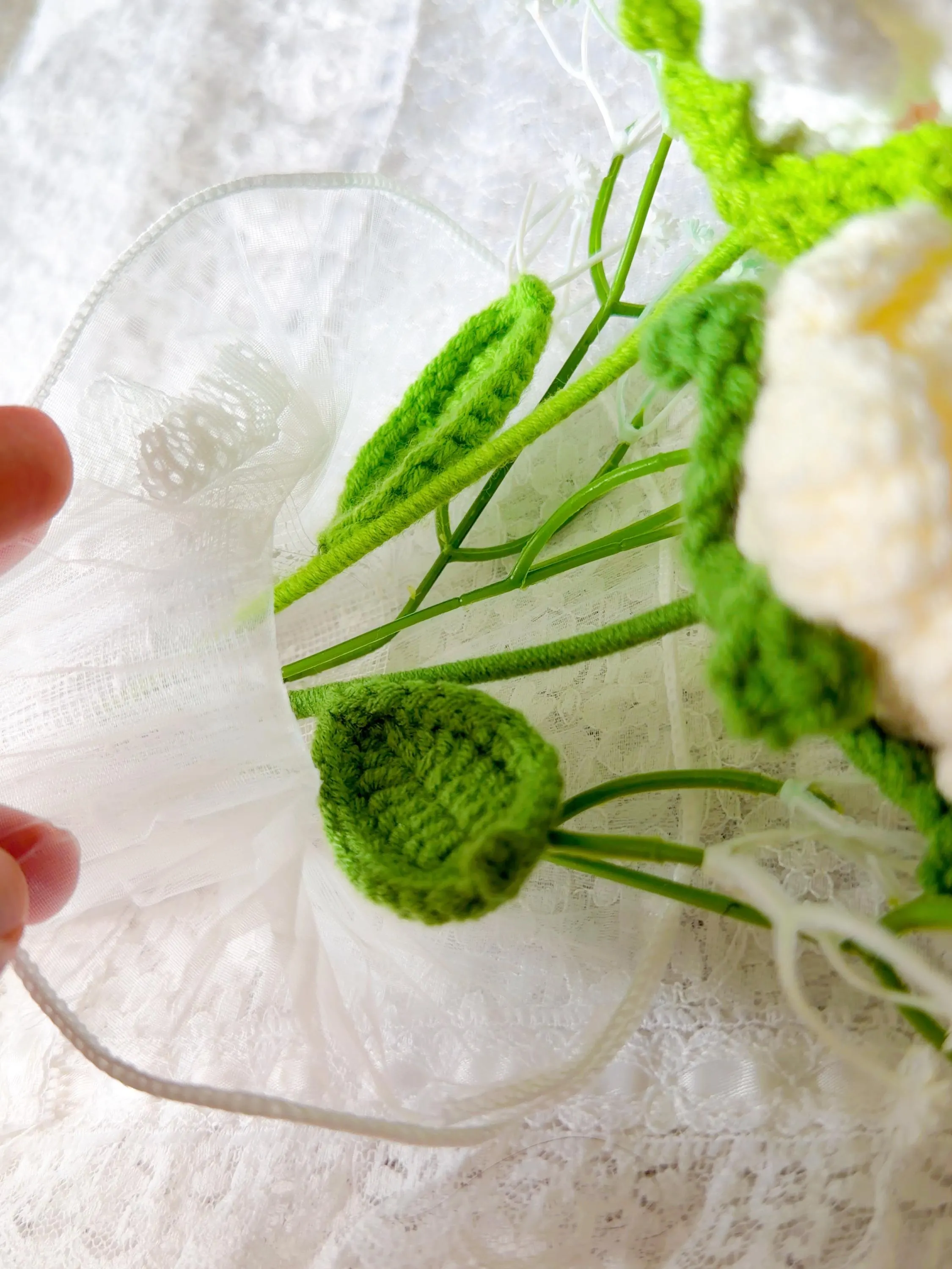 Yellow Crochet Rose Bouquet, product photo 16