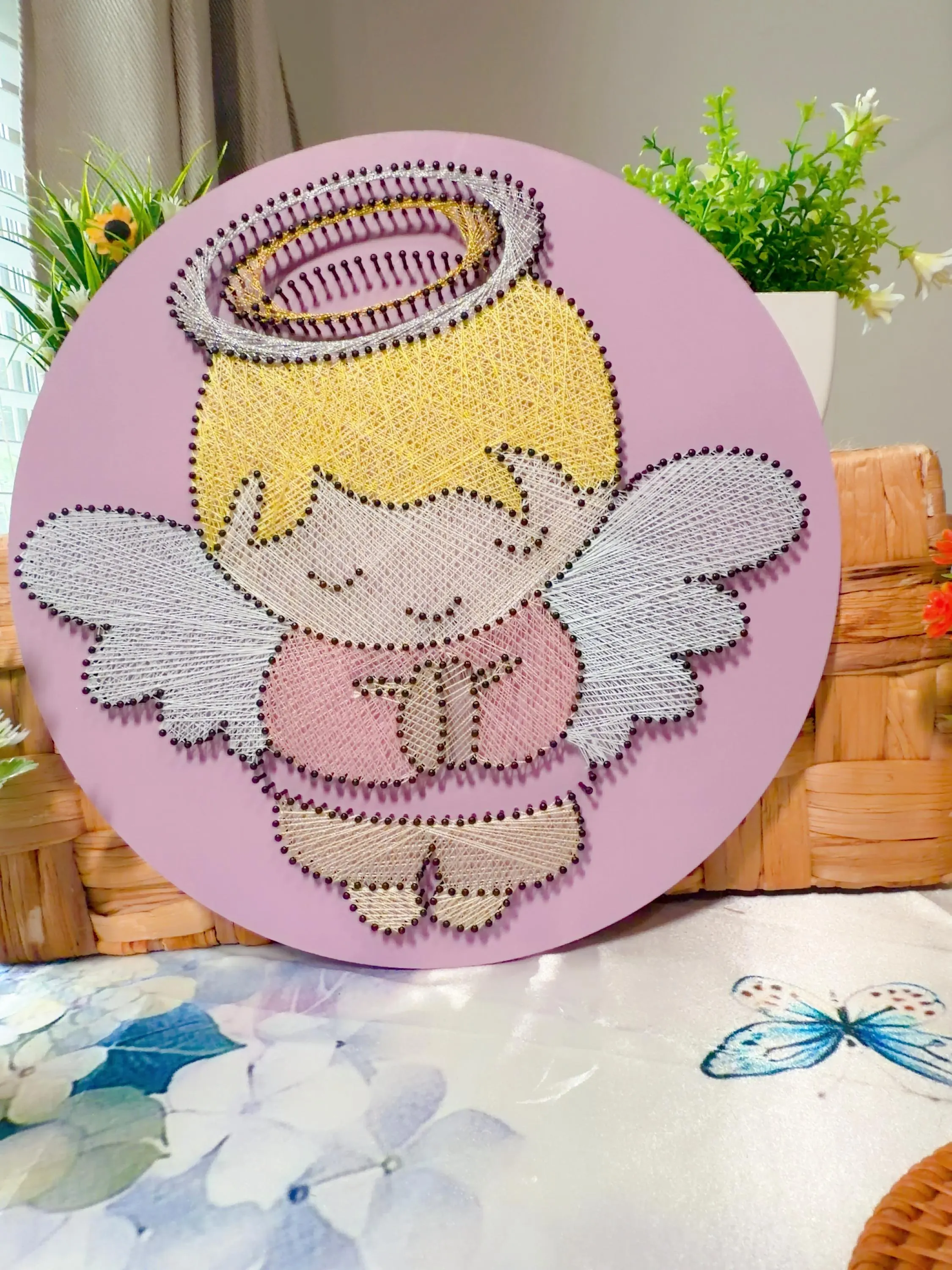 Handmade Baby Angel String Art, product photo 7