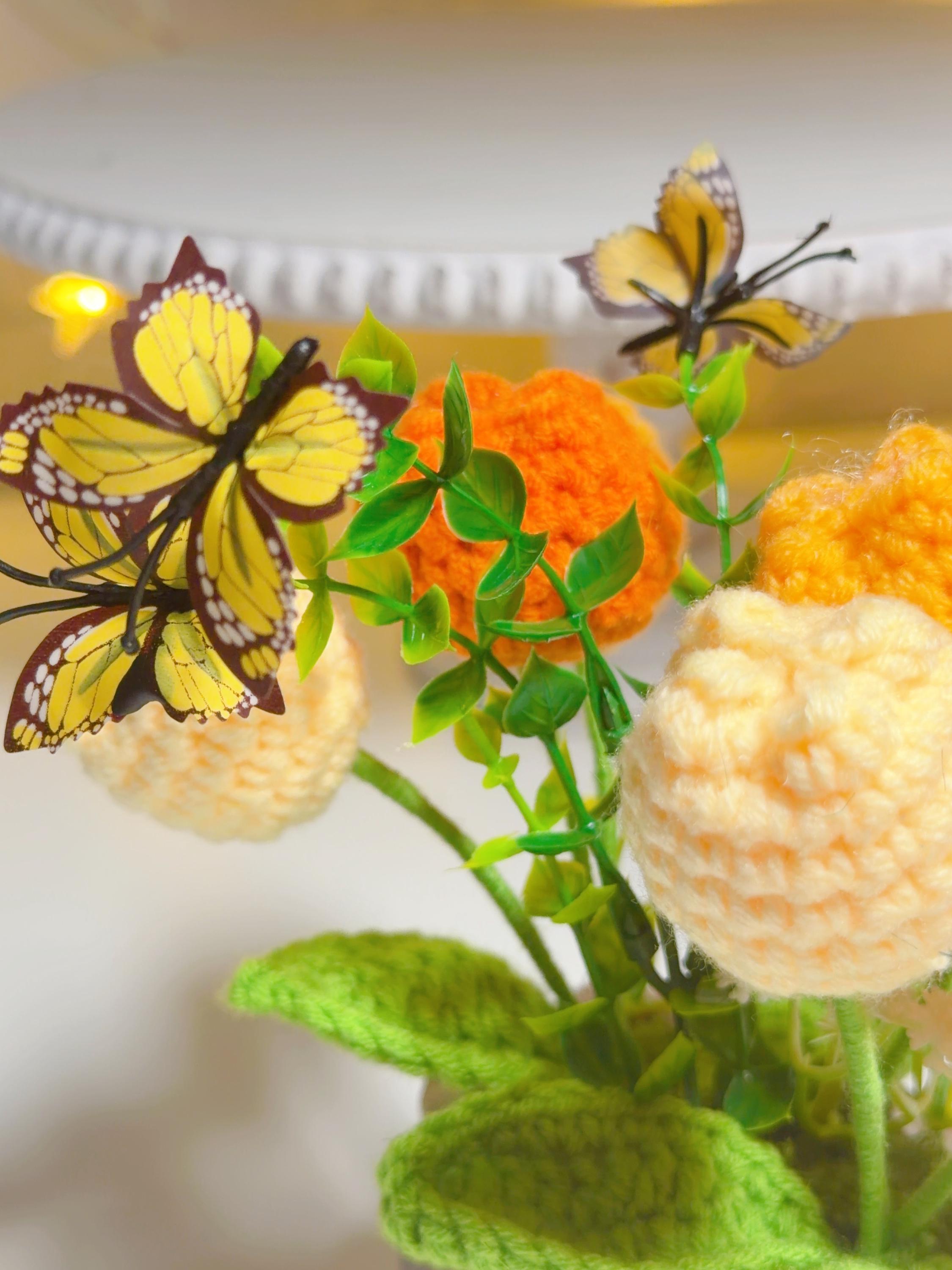 Orange & Yellow Crochet Tulip Arrangement, product photo 22