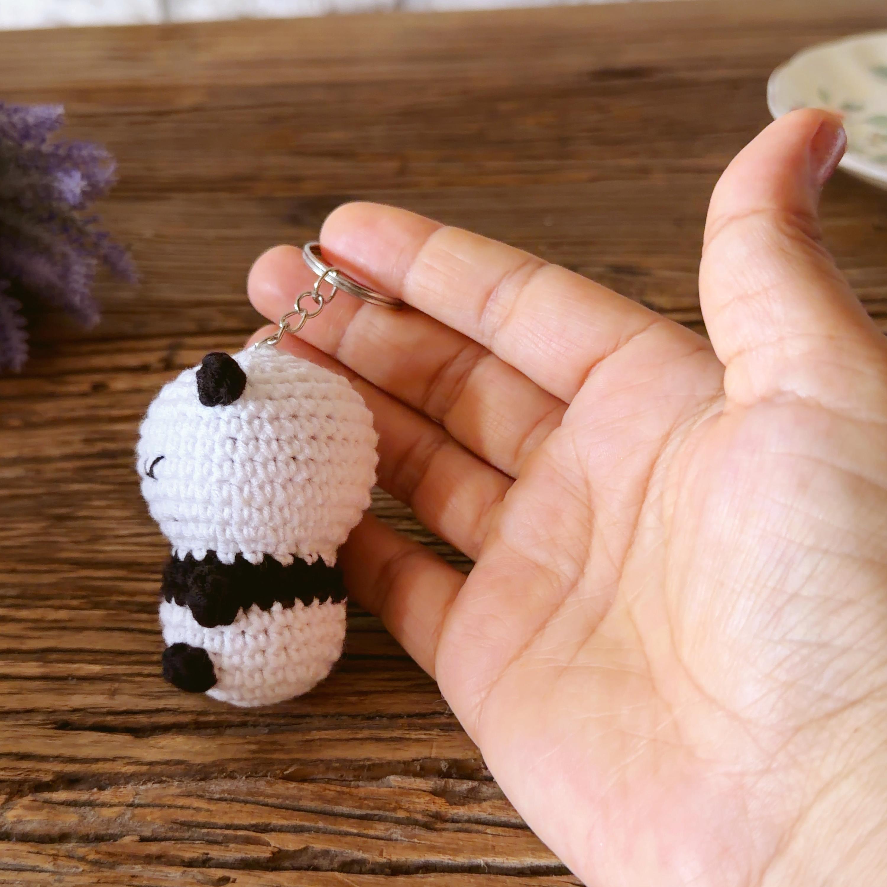 Crochet Panda Keychain, product photo 15