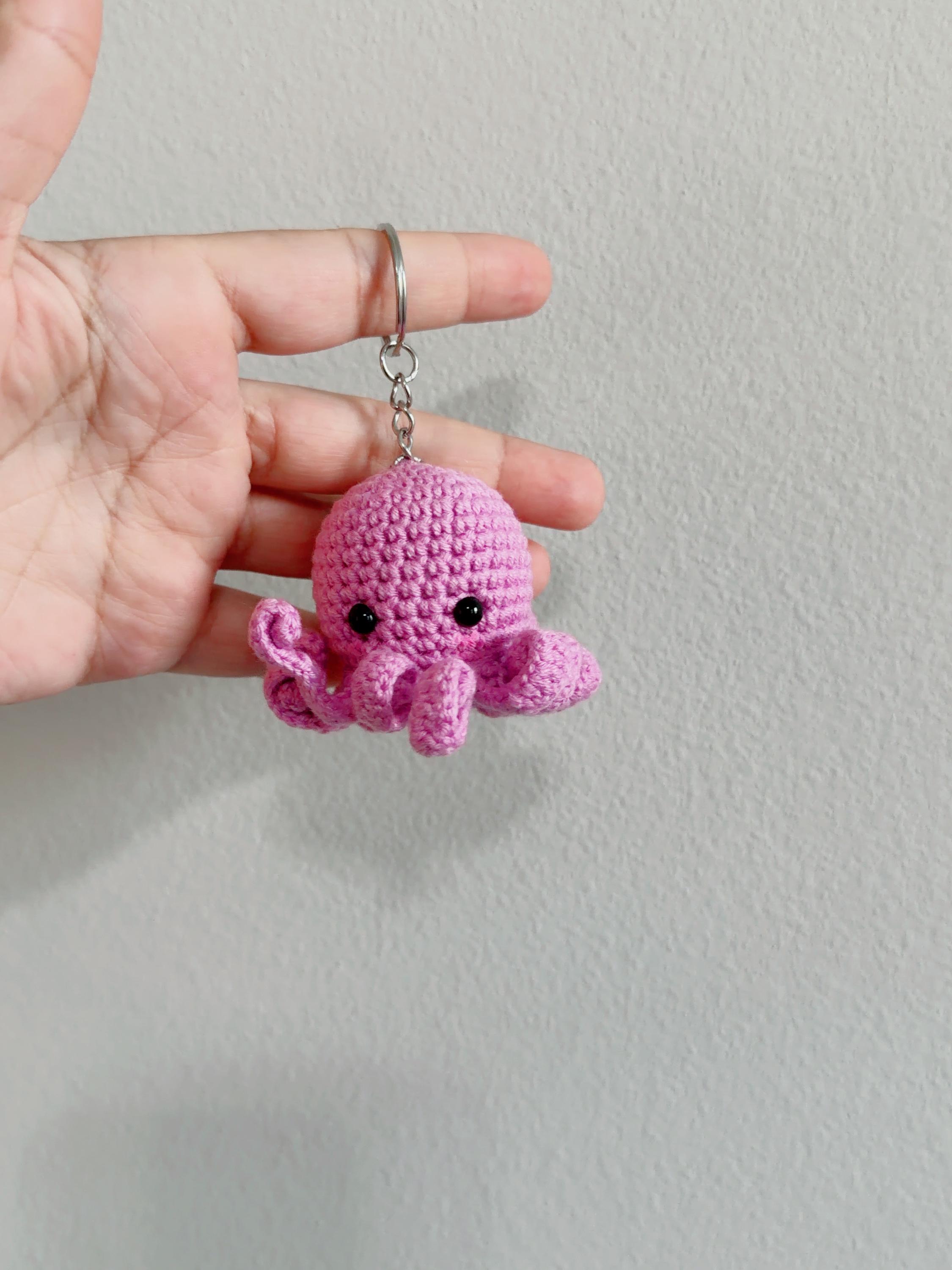 Mini Crochet Octopus Keychain, product photo 14