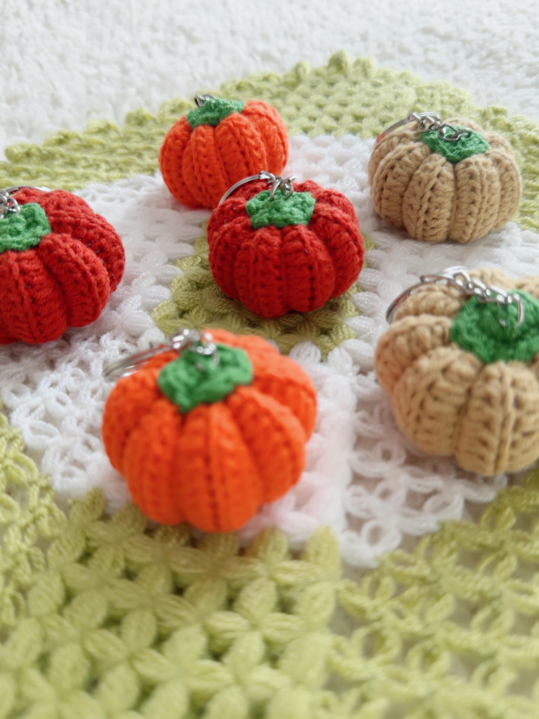 Handmade Crochet Pumpkin Keychain, product photo 19