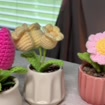 Crochet Pink Tulip in Ceramic Pot, product photo 2