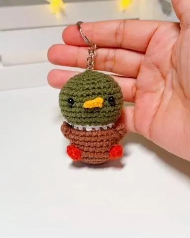 Crochet Mallard Duck Keychain, product photo 4