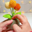 Orange & Cream Crochet Tulip Arrangement, product photo 4