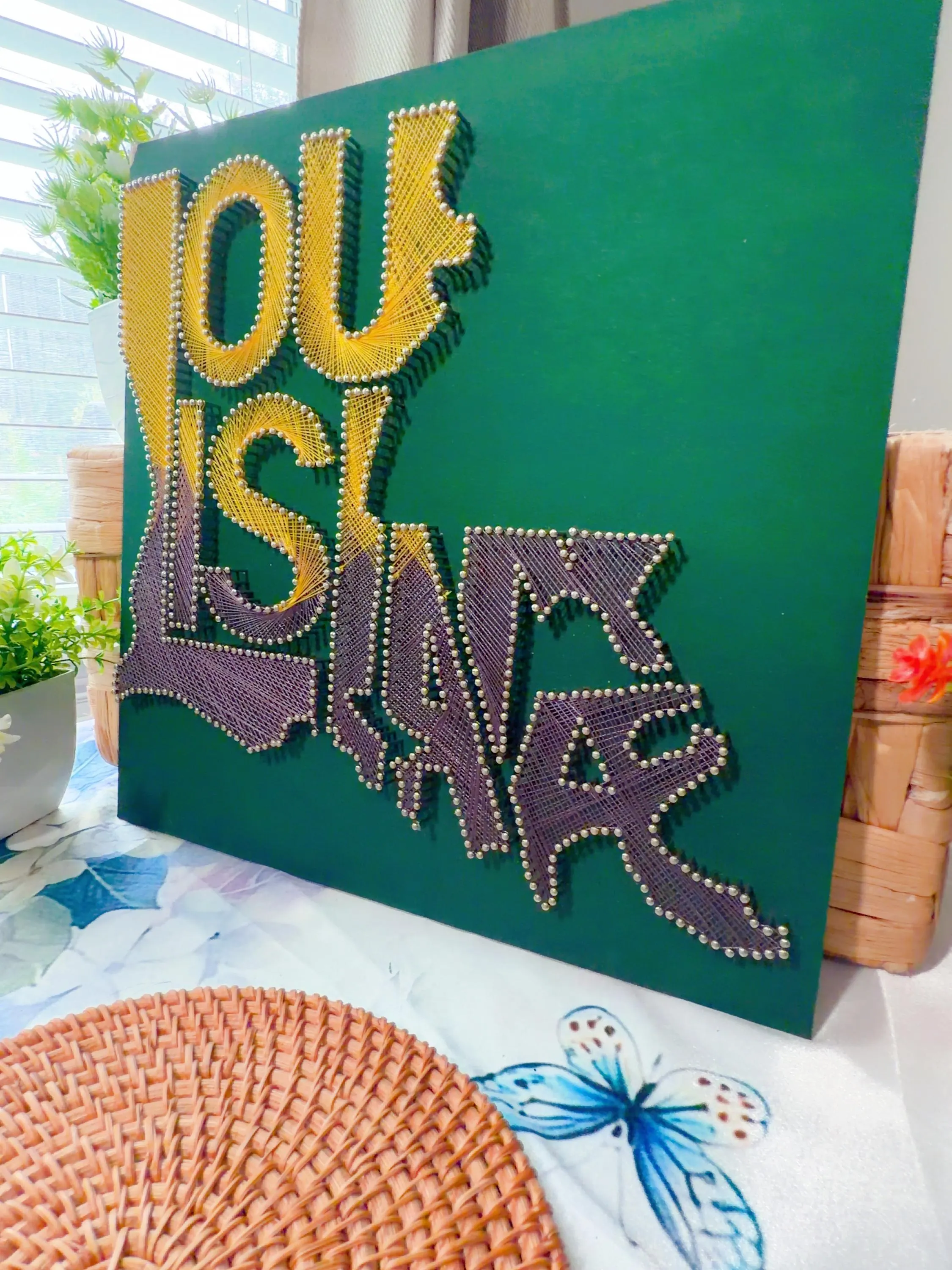 Handmade Louisiana String Art | Mardi Gras State, product photo 7