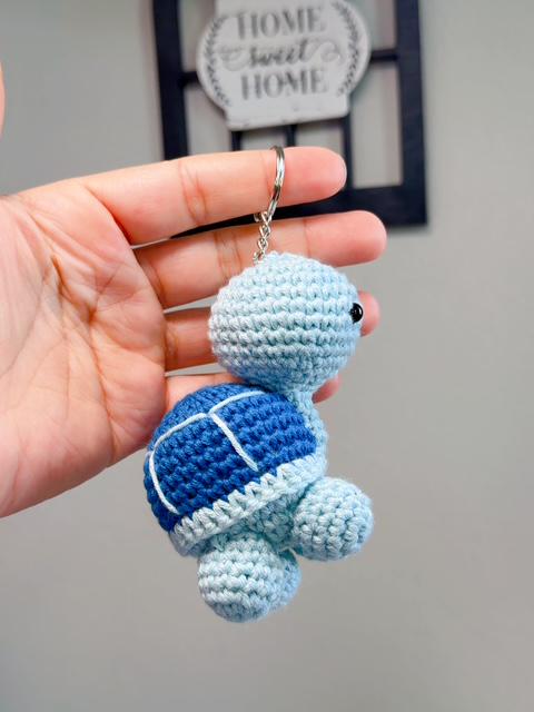 Handmade Crochet Turtle Keychain, product photo 20